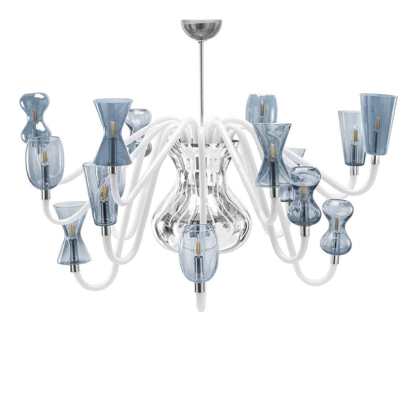 K1 Lámpara de araña de 16 luces azul de Karim Radshid - Vista principal