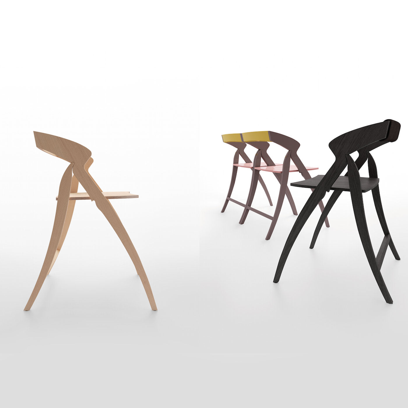 Paso Doble Natural Folding Chair by Enrico Davide Bona - Alternative view 1