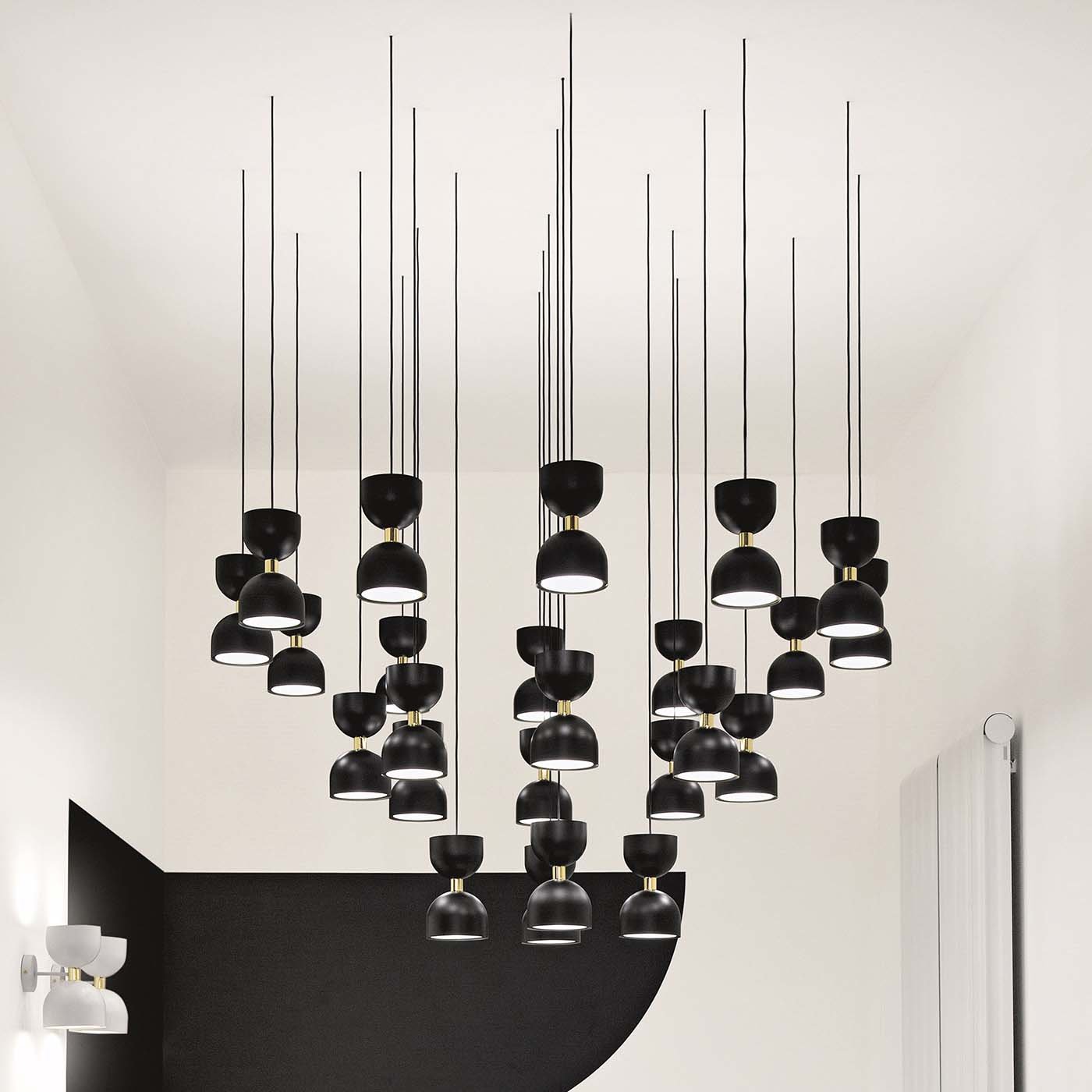 Clessidra 2-Light Black Ceiling Lamp by Matteo Zorzenoni - Alternative view 3