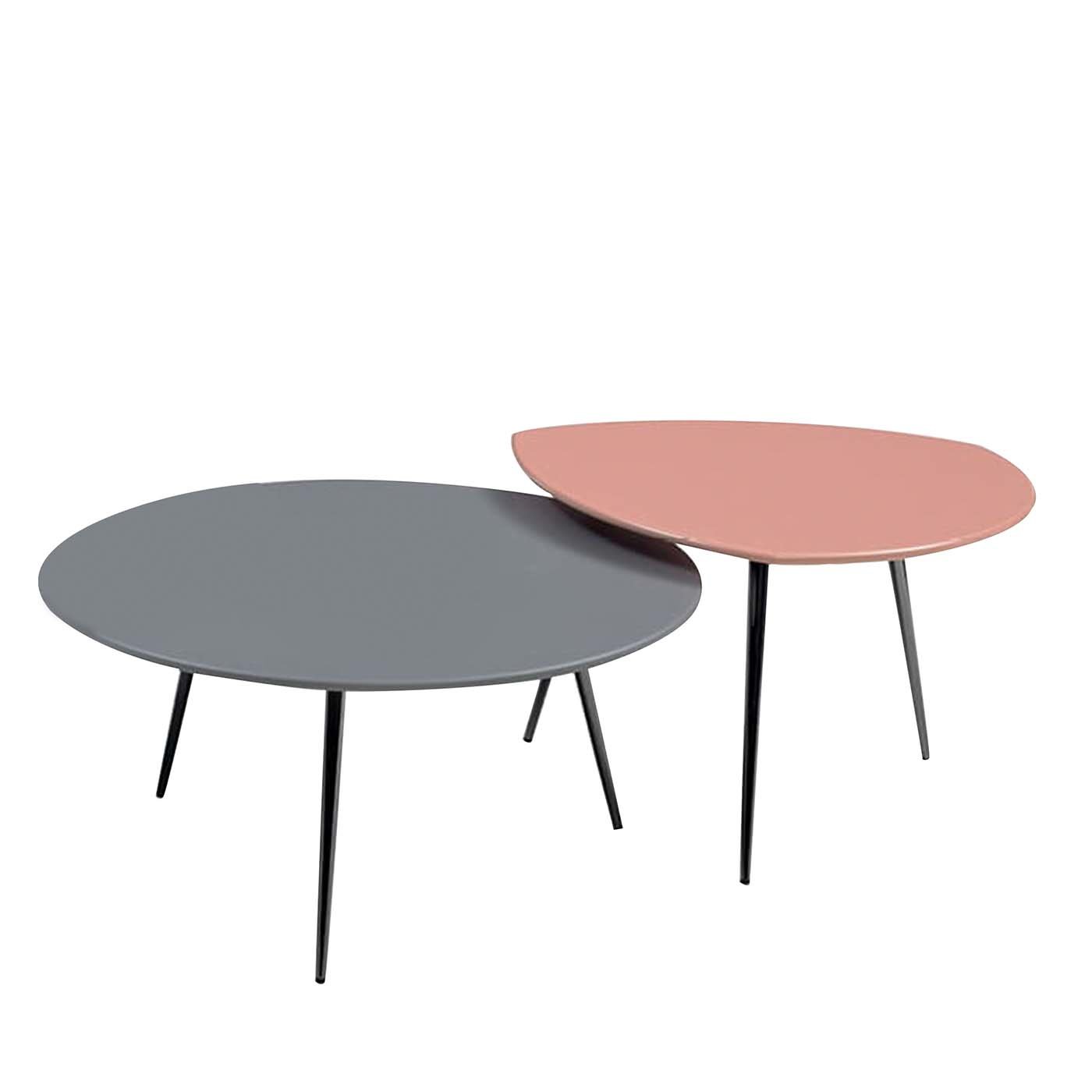 Set of 2 Cinquanta Grey-Pink Coffee Tables - Main view