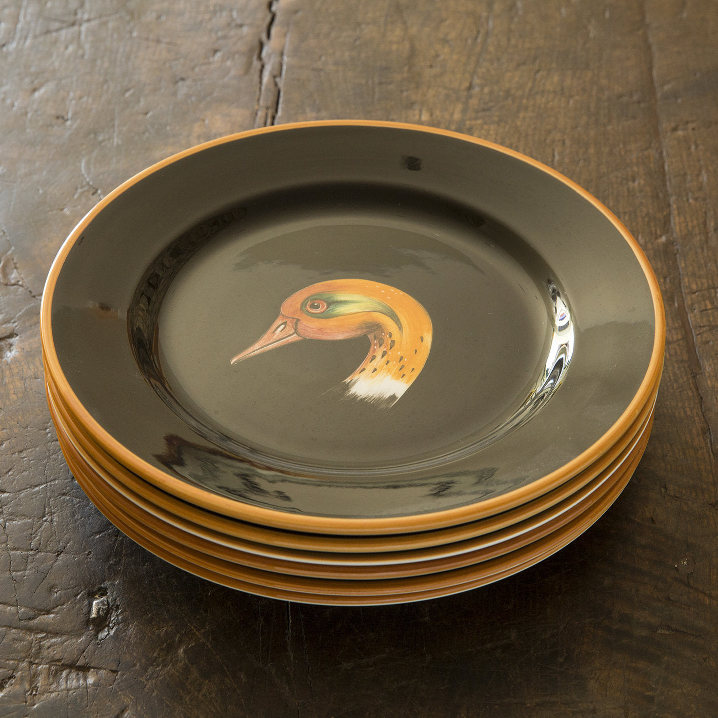 Set of 6 Wild Ducks Ceramic Dinner Plates - Alternative view 4