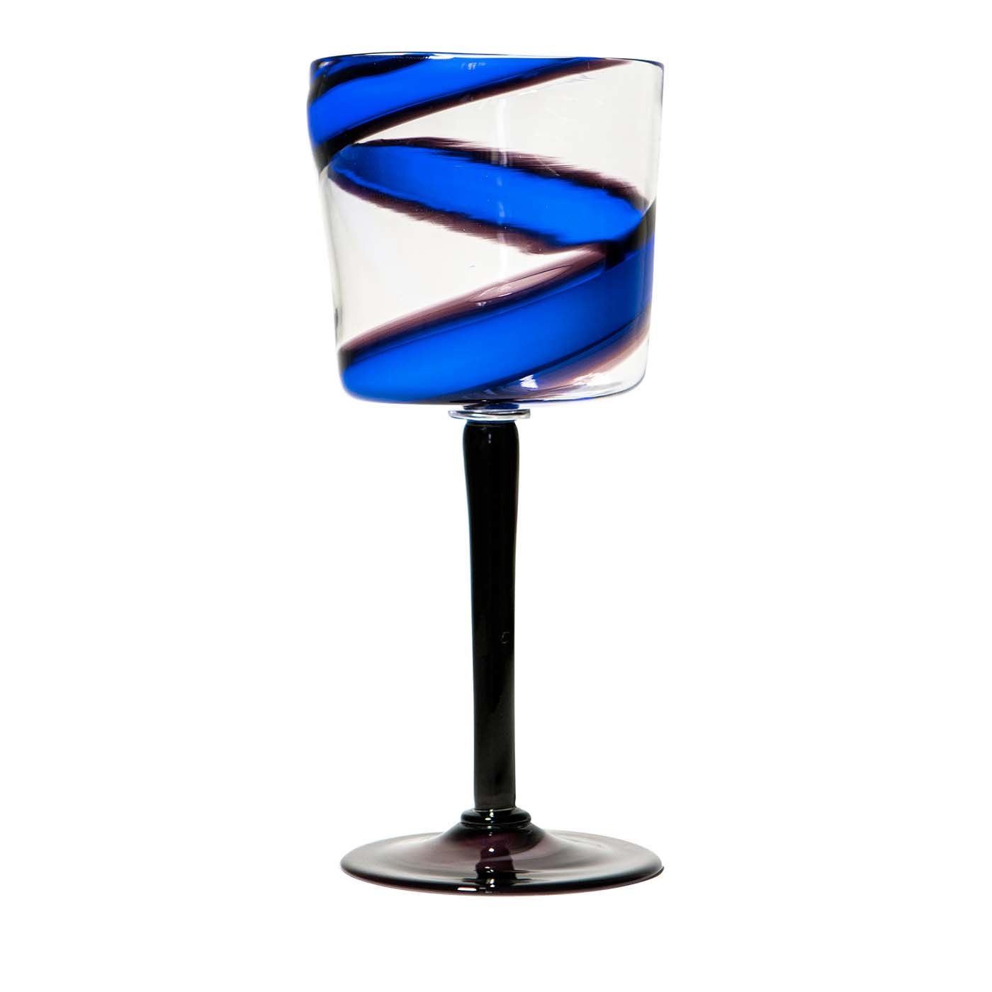 Vortex Stem Glass in Blue/Purple - Main view