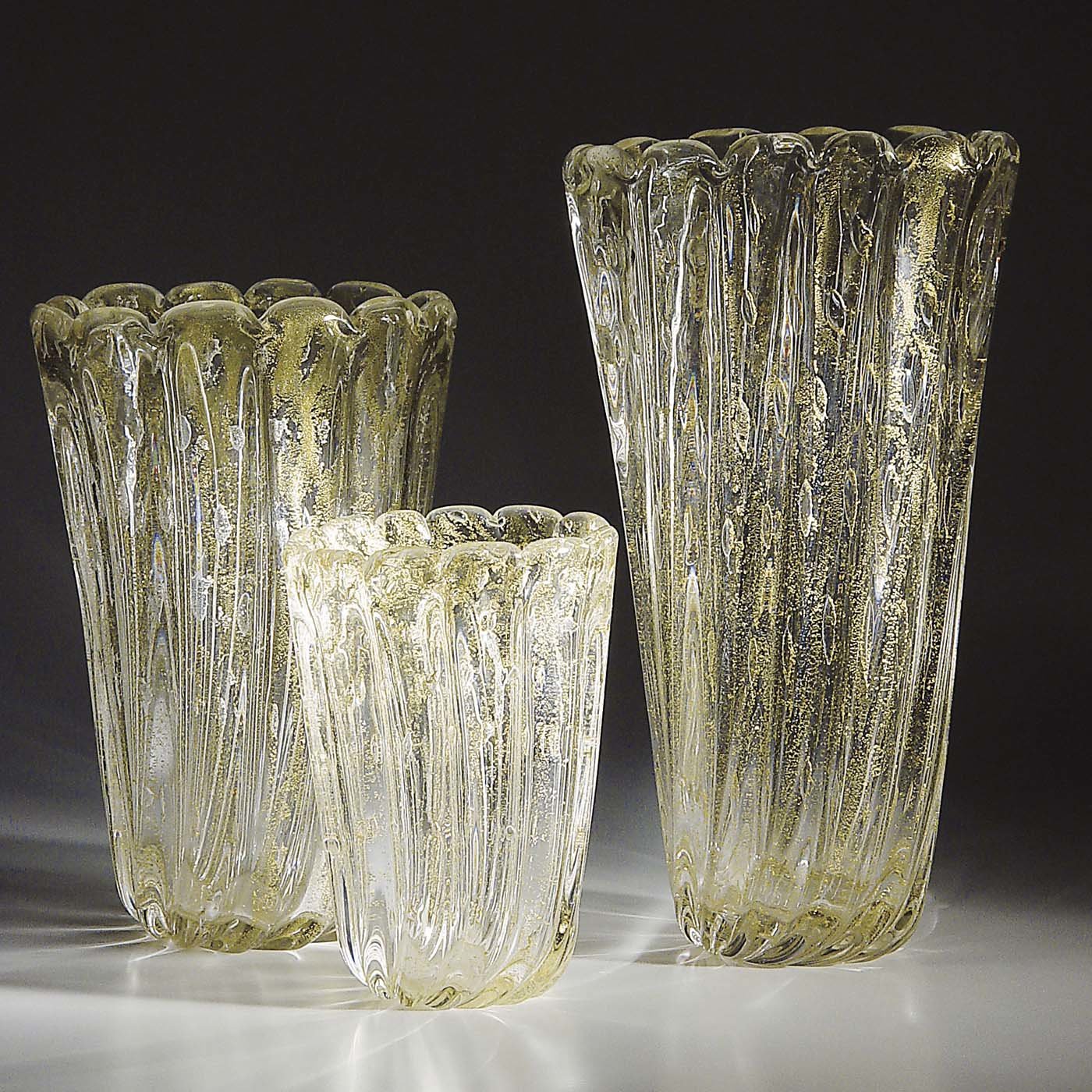 Aureum Tall Crystal and Gold Vase - Alternative view 1