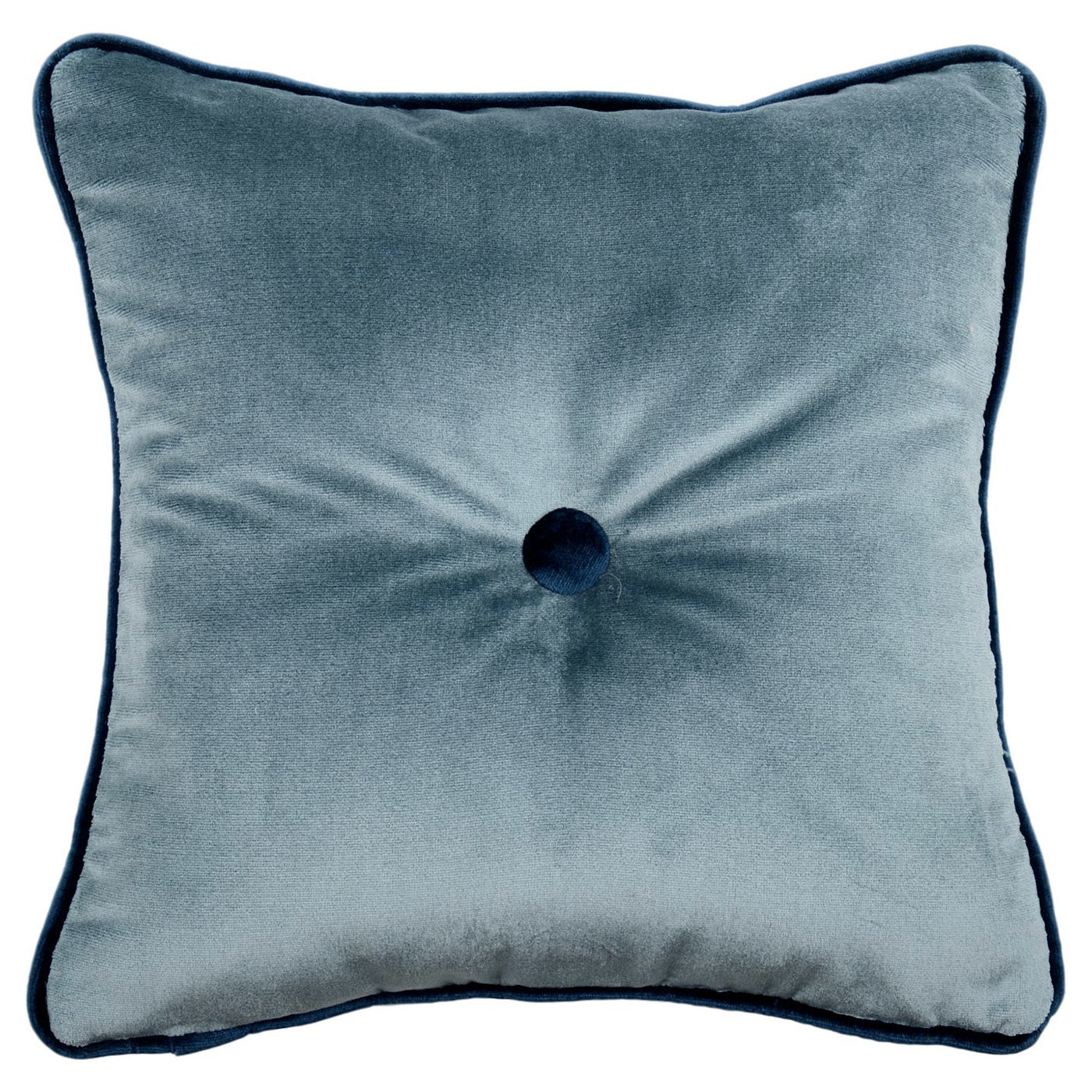 Blue-Grey Carré Cushion in striped jacquard fabric - Alternative view 1