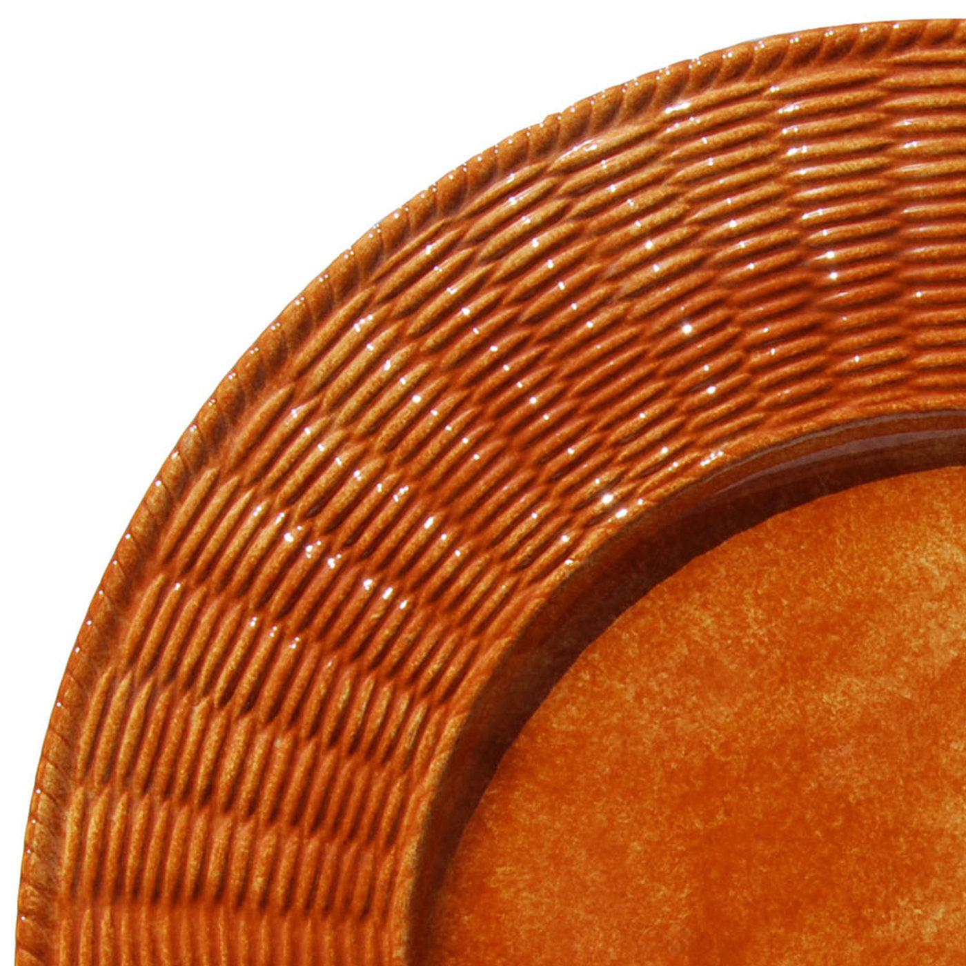 Set of 4 Arancio Wicker Ceramic Plates - Alternative view 1