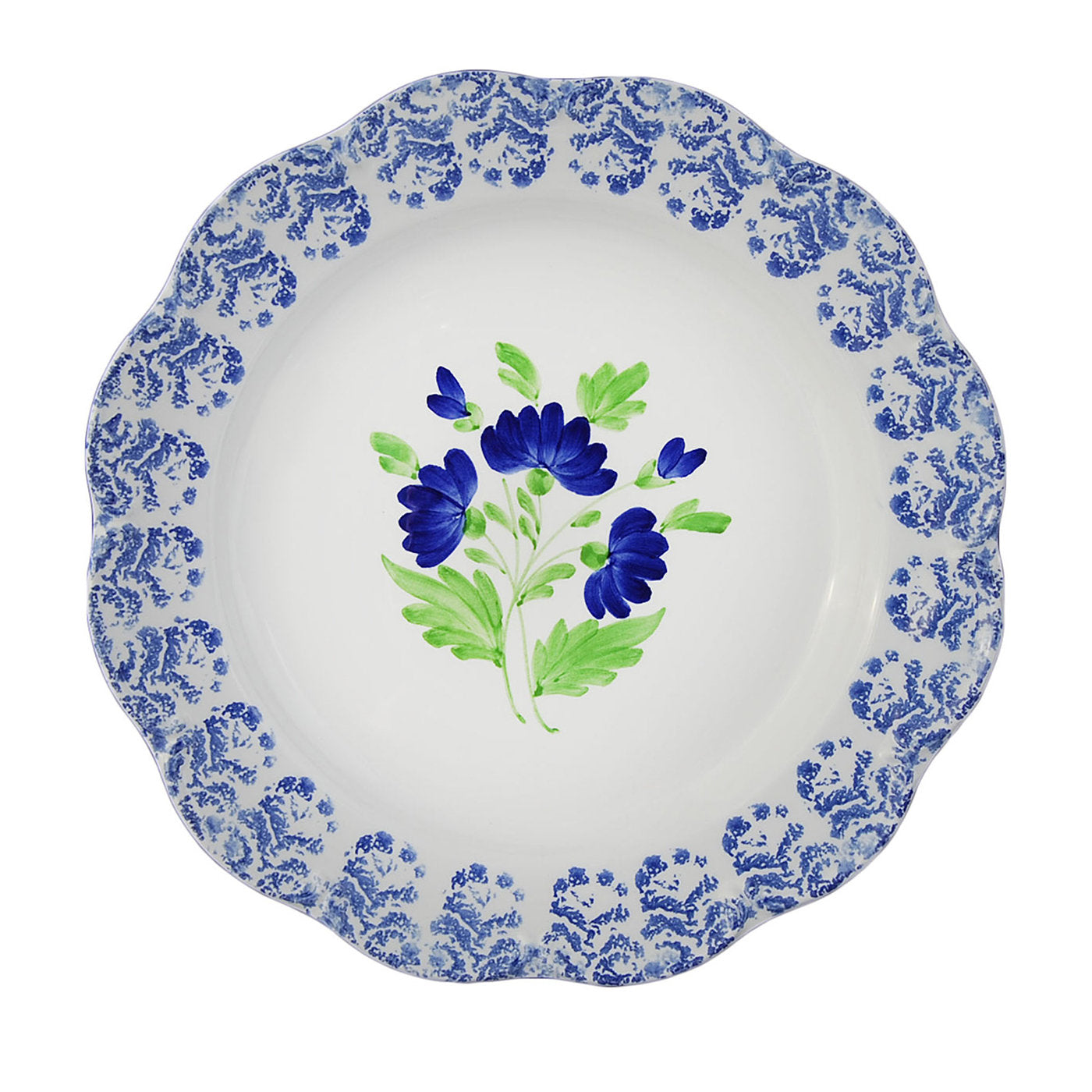 Juego de 4 platos de cerámica de flores rústicas - Vista principal