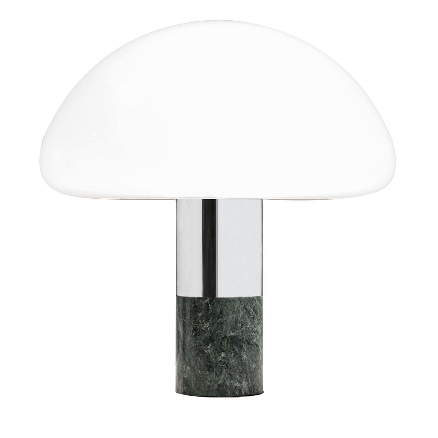 Lampada da tavolo K&amp;W in cromo e marmo verde - Vista principale