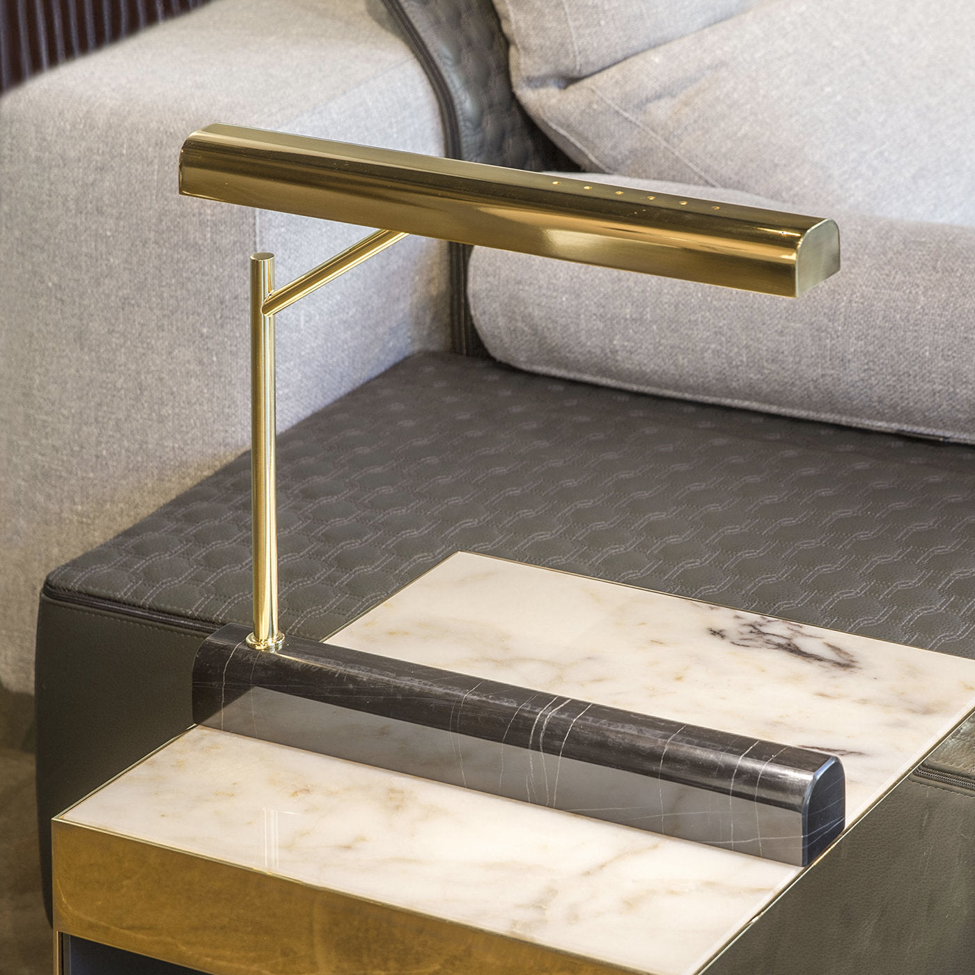 Jade Brass and Black Marble Table Lamp - Alternative view 1