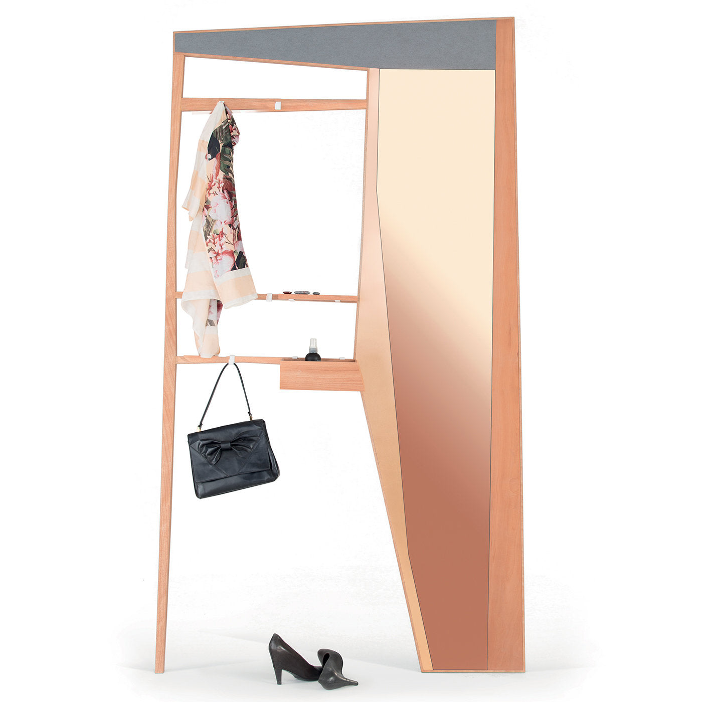Phelie Pink Mirror and Entryway Wardrobe - Alternative view 1