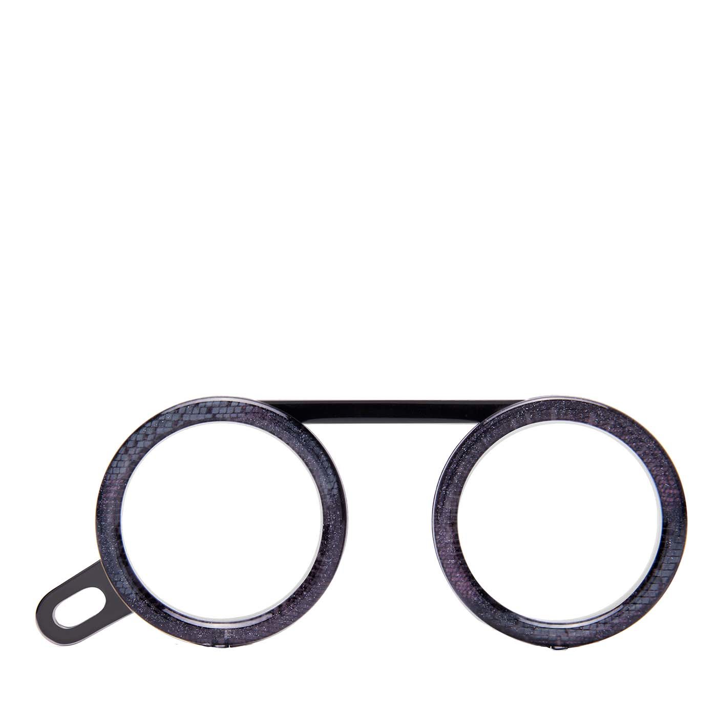 Milano Black and Polished Dark Gunmetal Reading Glasses - Main view