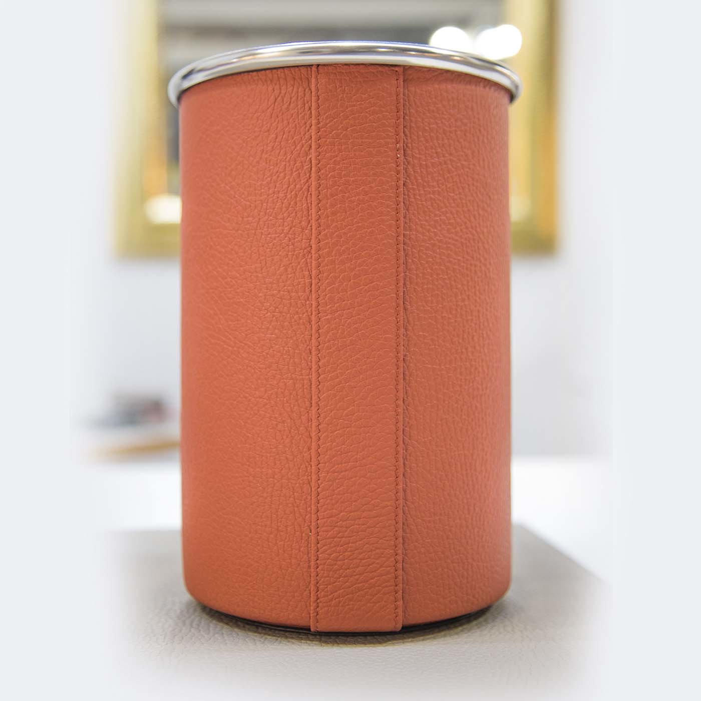 Leather Wine Cooler in Orange - Alternative view 1