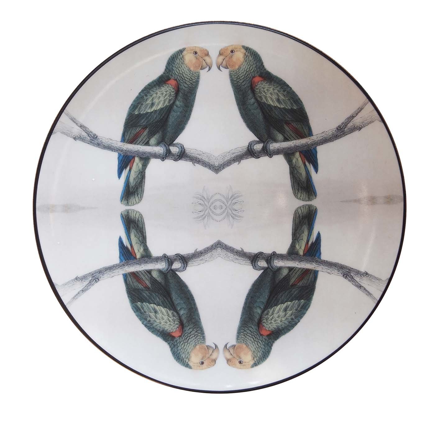 Green Parrots Plate by PatchNYC - Main view