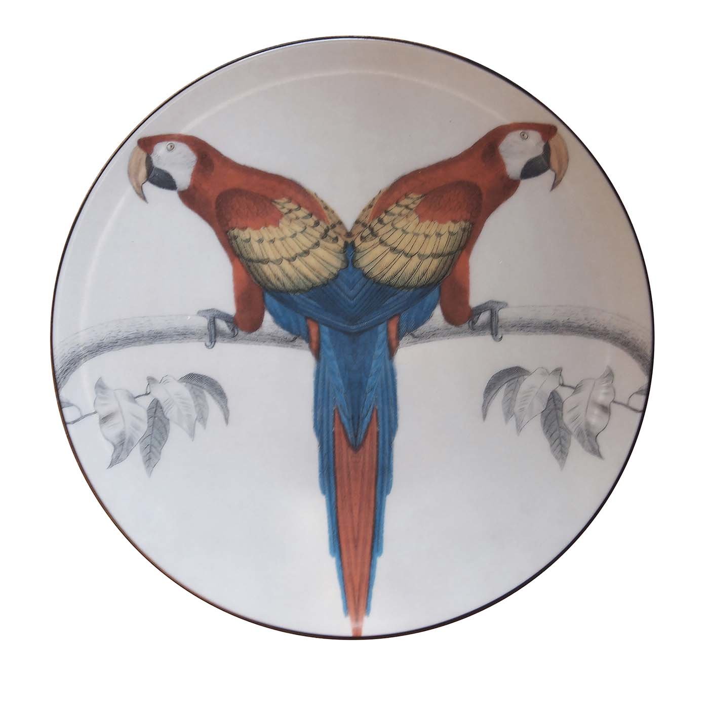 Red Parrots Plate by PatchNYC - Main view