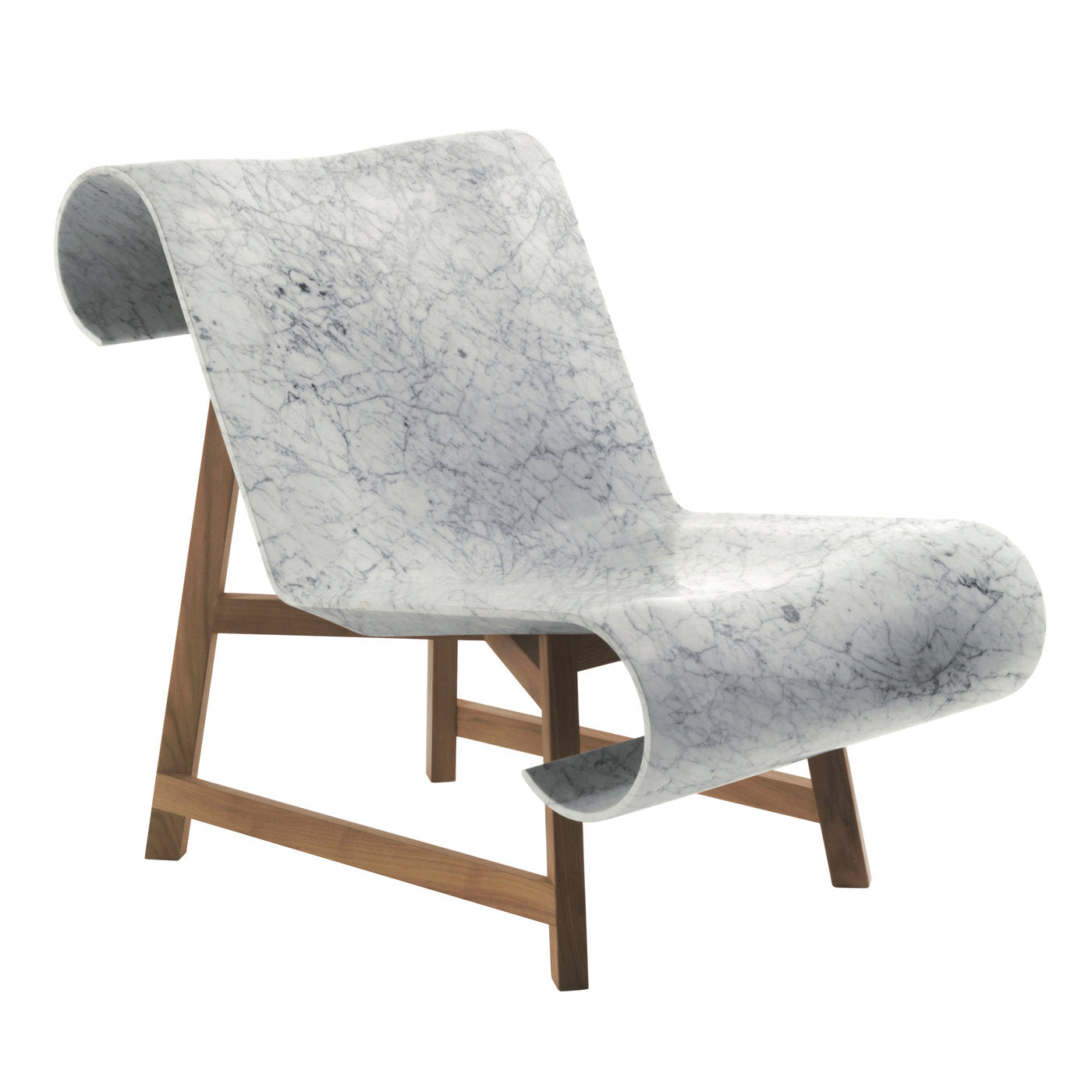 Curl Sessel aus weißem Carrara-Marmor von Gritti Rollo - Hauptansicht