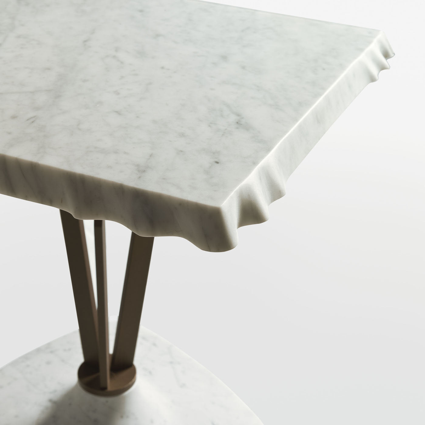 Wave Side Table with Square Top and Metal by Paolo Salvadè - Alternative view 1