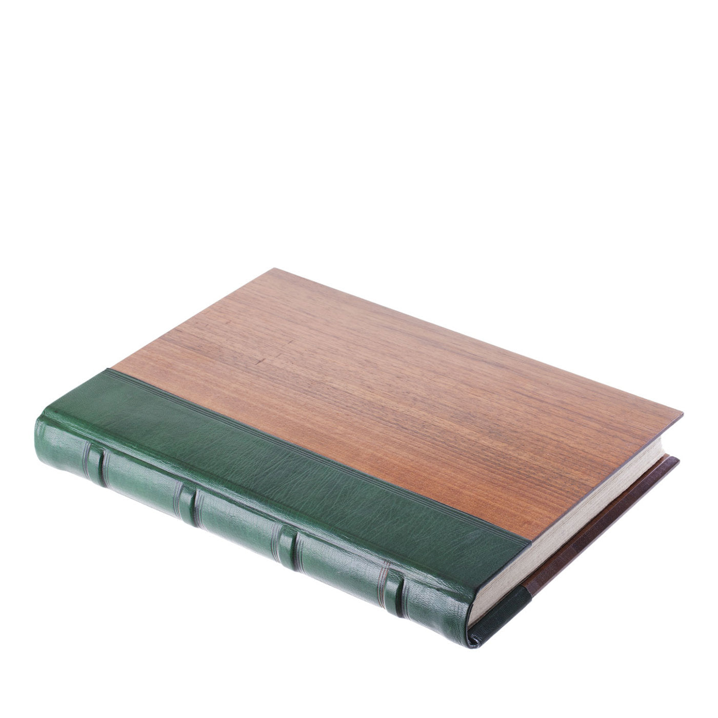 1600 Libro de madera y cuero verde - Vista principal
