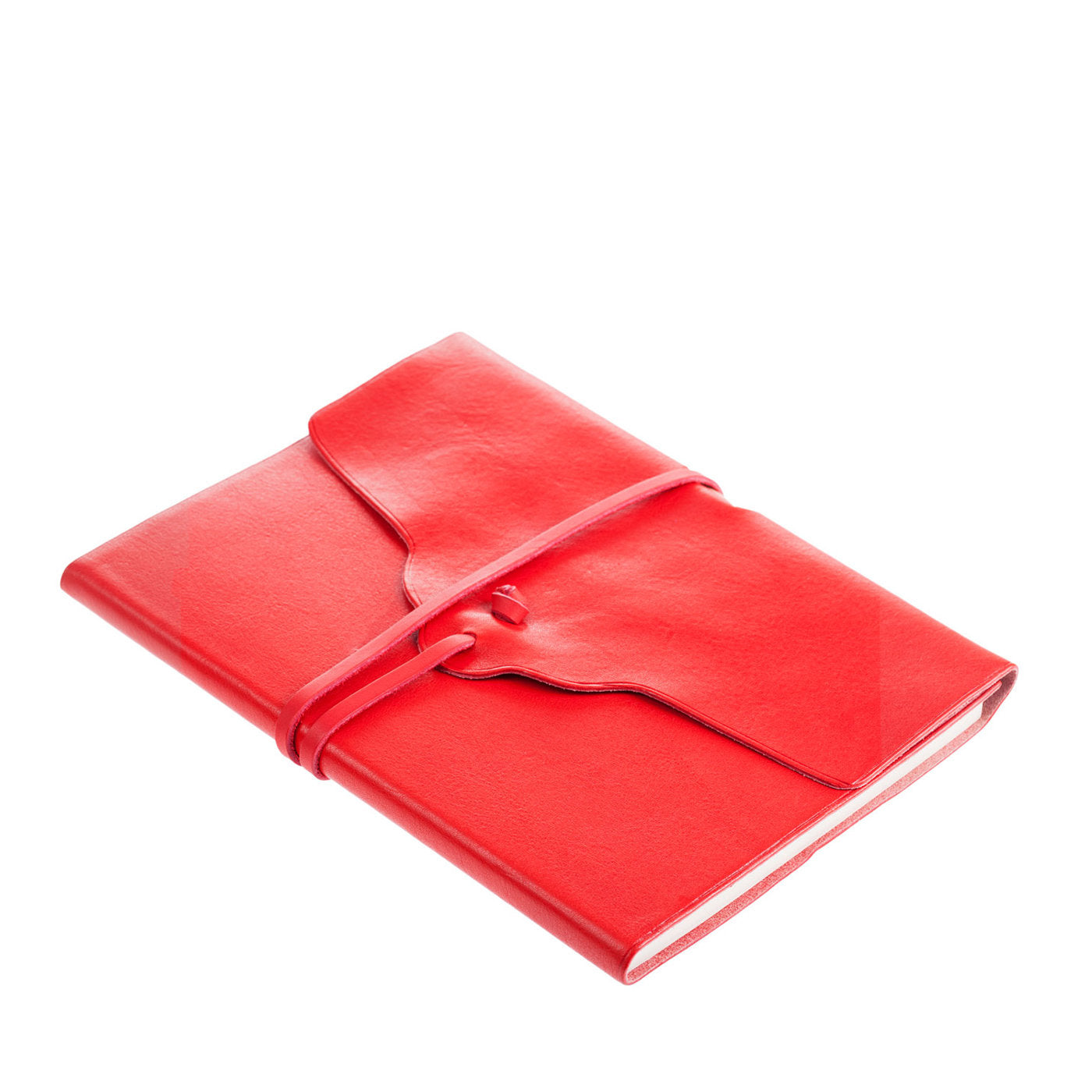 Carnet de notes en cuir rouge à dentelle - Vue principale