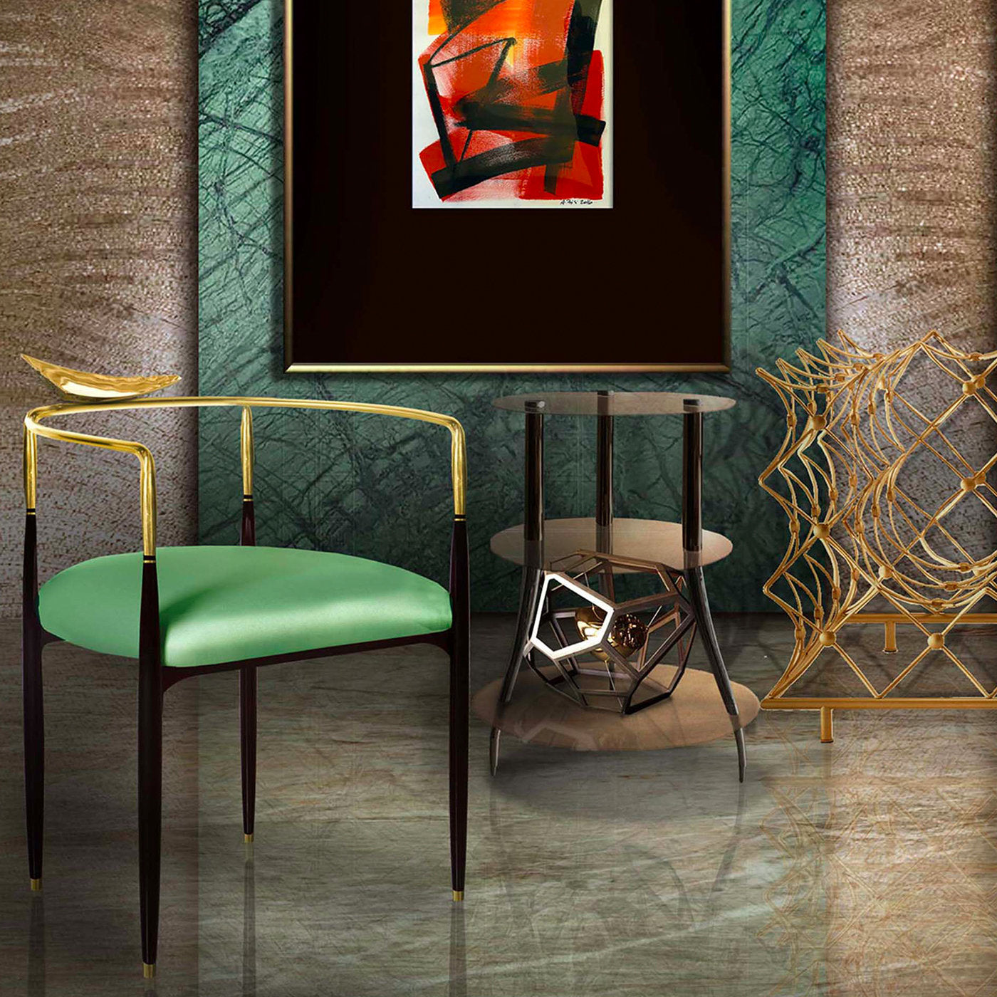 Dune Green Chair by Livio Ballabio - Alternative view 1