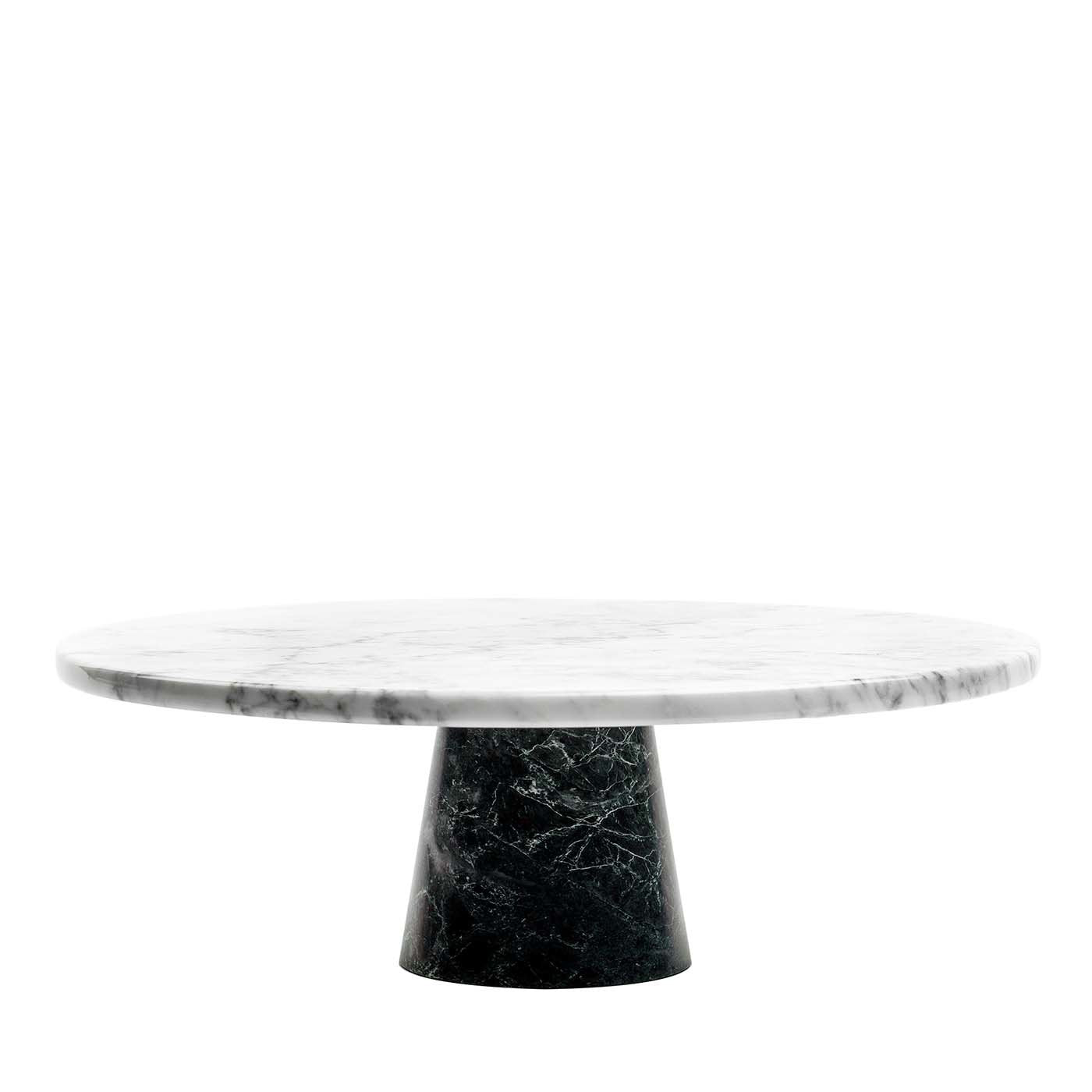White Marble Cake Stand with Black Base - Main view