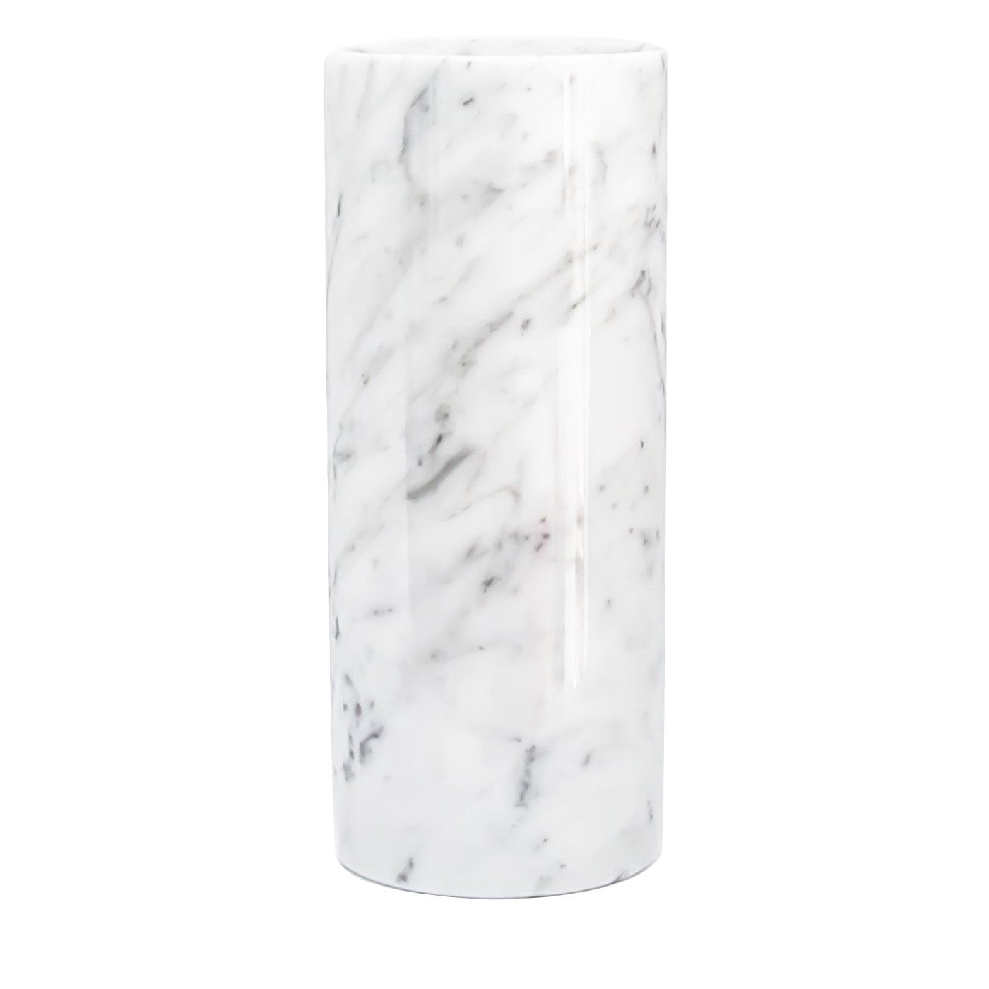 White Marble Cylindrical Vase - Main view