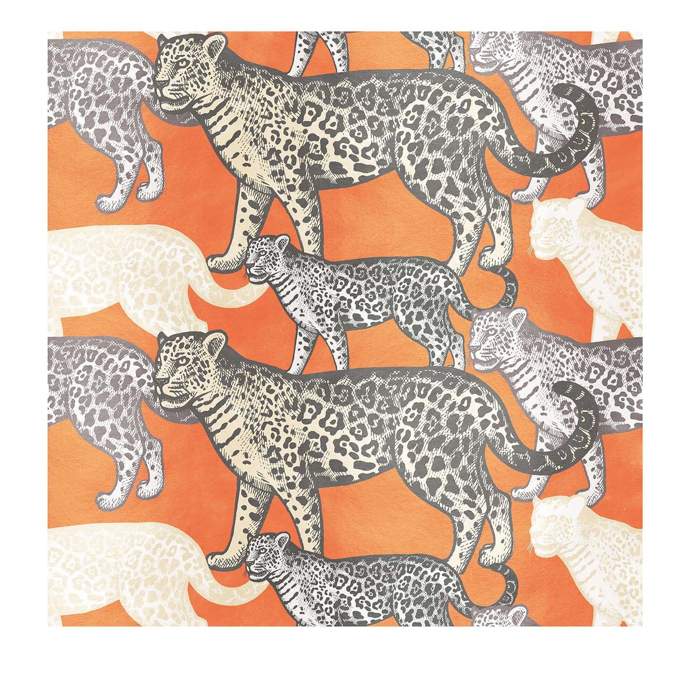 Walking Leopards Orange Panel #1 - Main view