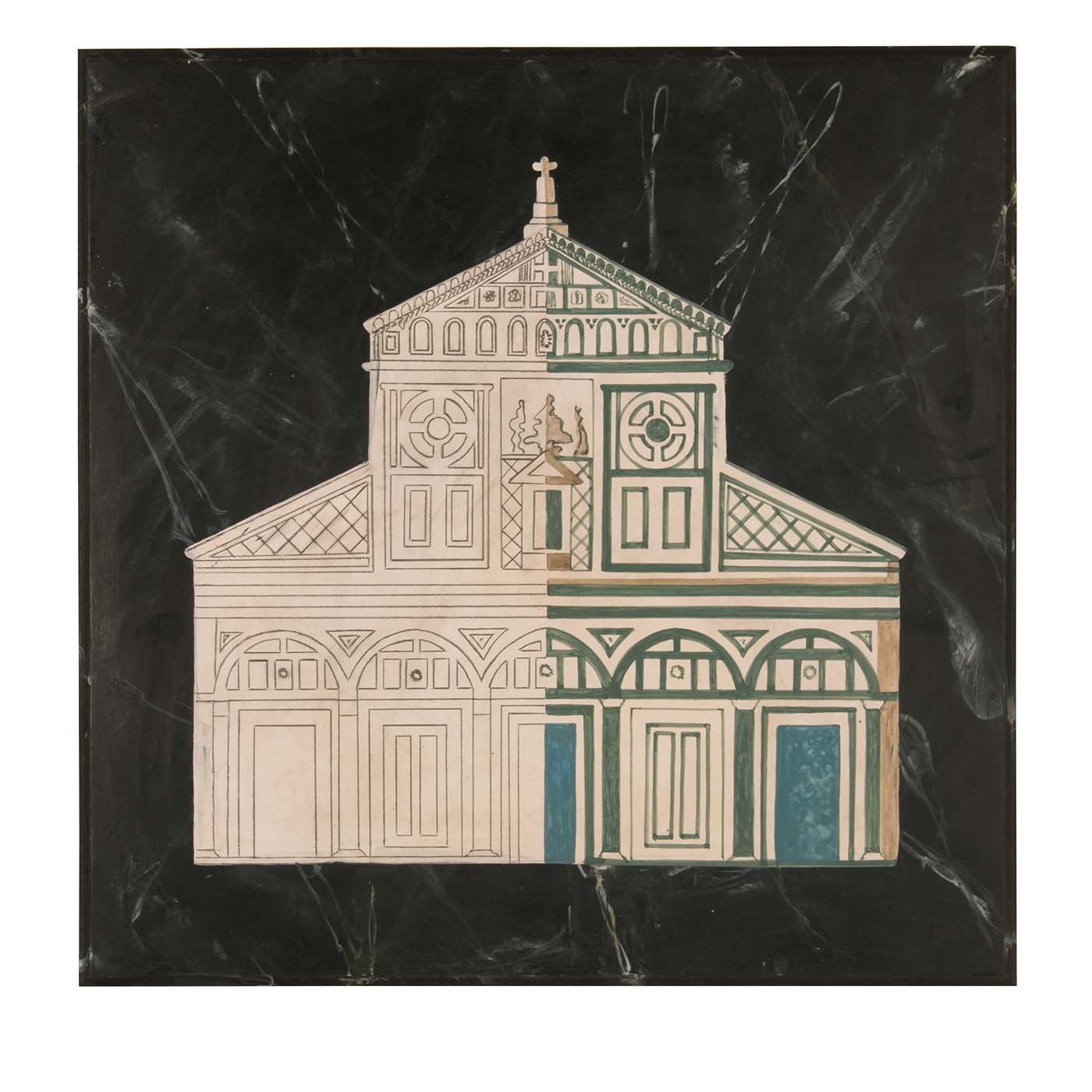Panel cuadrado negro de la Basílica de San Miniato - Vista principal