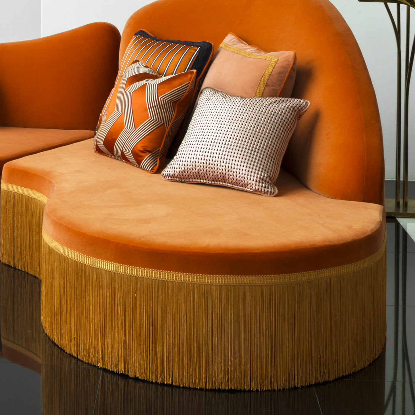Wave Orange 3-Piece Sectional Sofa #2 - Alternative view 2