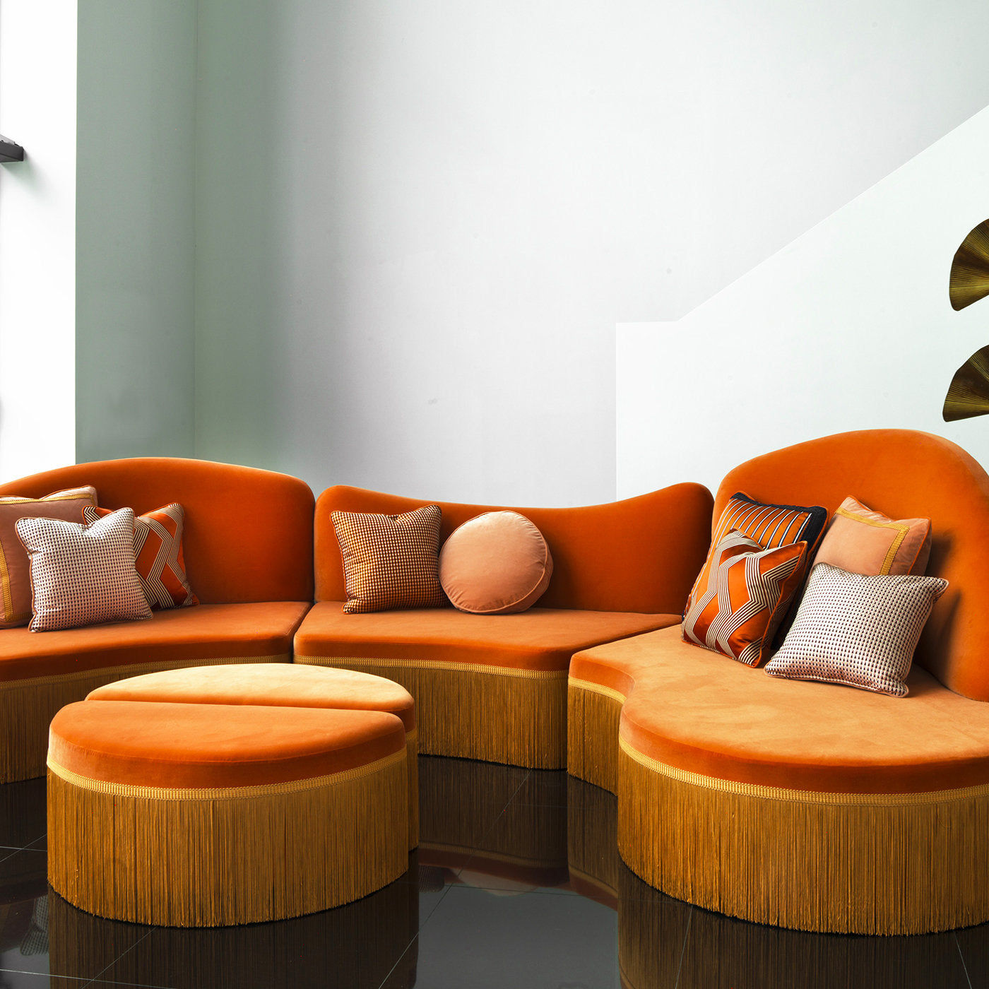 Wave Orange 3-Piece Sectional Sofa #2 - Alternative view 3