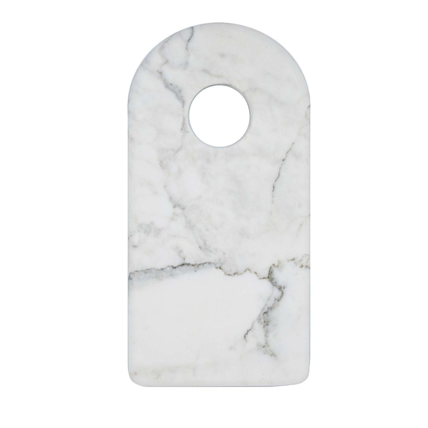 Planche à découper en marbre blanc avec trou - Vue principale