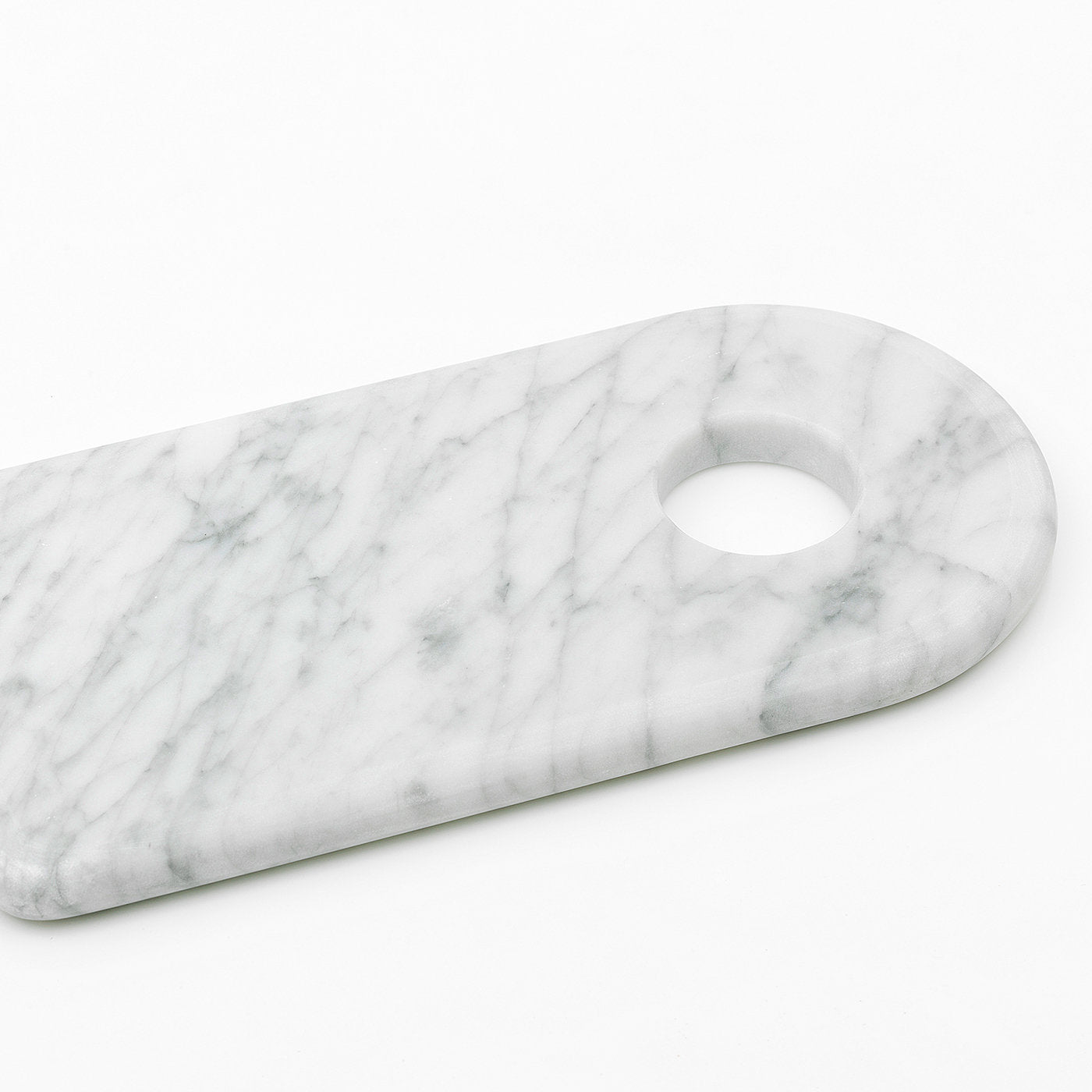Planche à découper en marbre blanc avec trou - Vue alternative 1