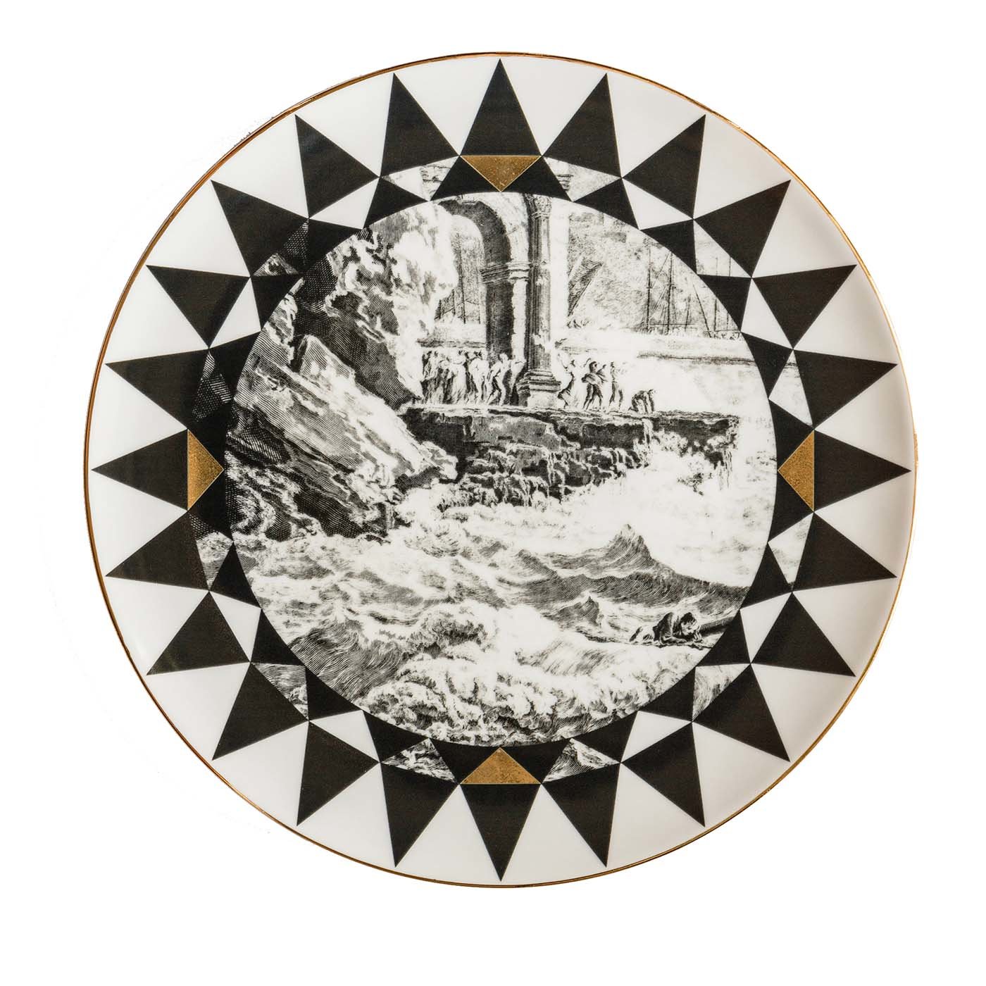 Casquets Plato de Vajilla de Porcelana con Geometrías y Paisaje #4 - Vista principal