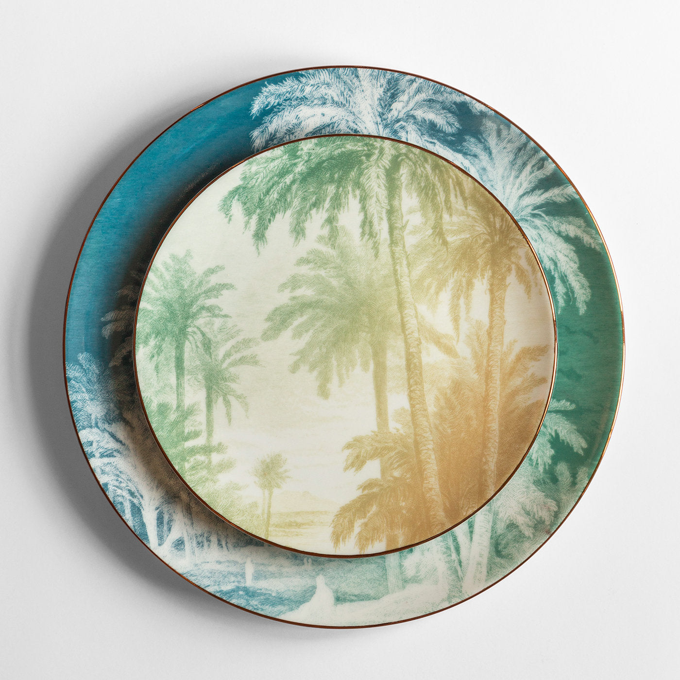 Galtaji Set Of 2 Porcelain Dessert Plates With Landscape #3 - Alternative view 1