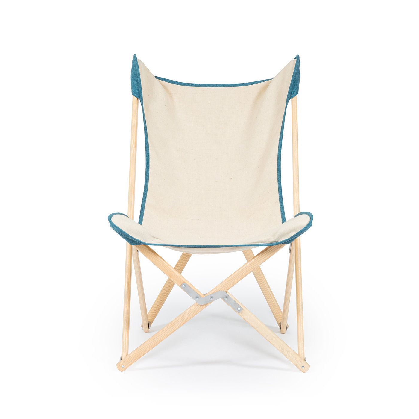 Tripolina Armchair in Cream and Teal Blue - Alternative view 1