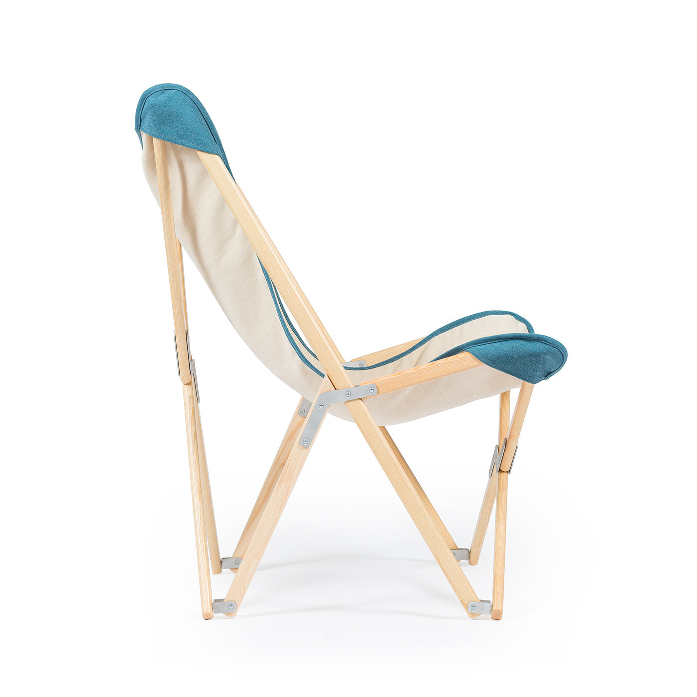 Tripolina Armchair in Cream and Teal Blue - Alternative view 2