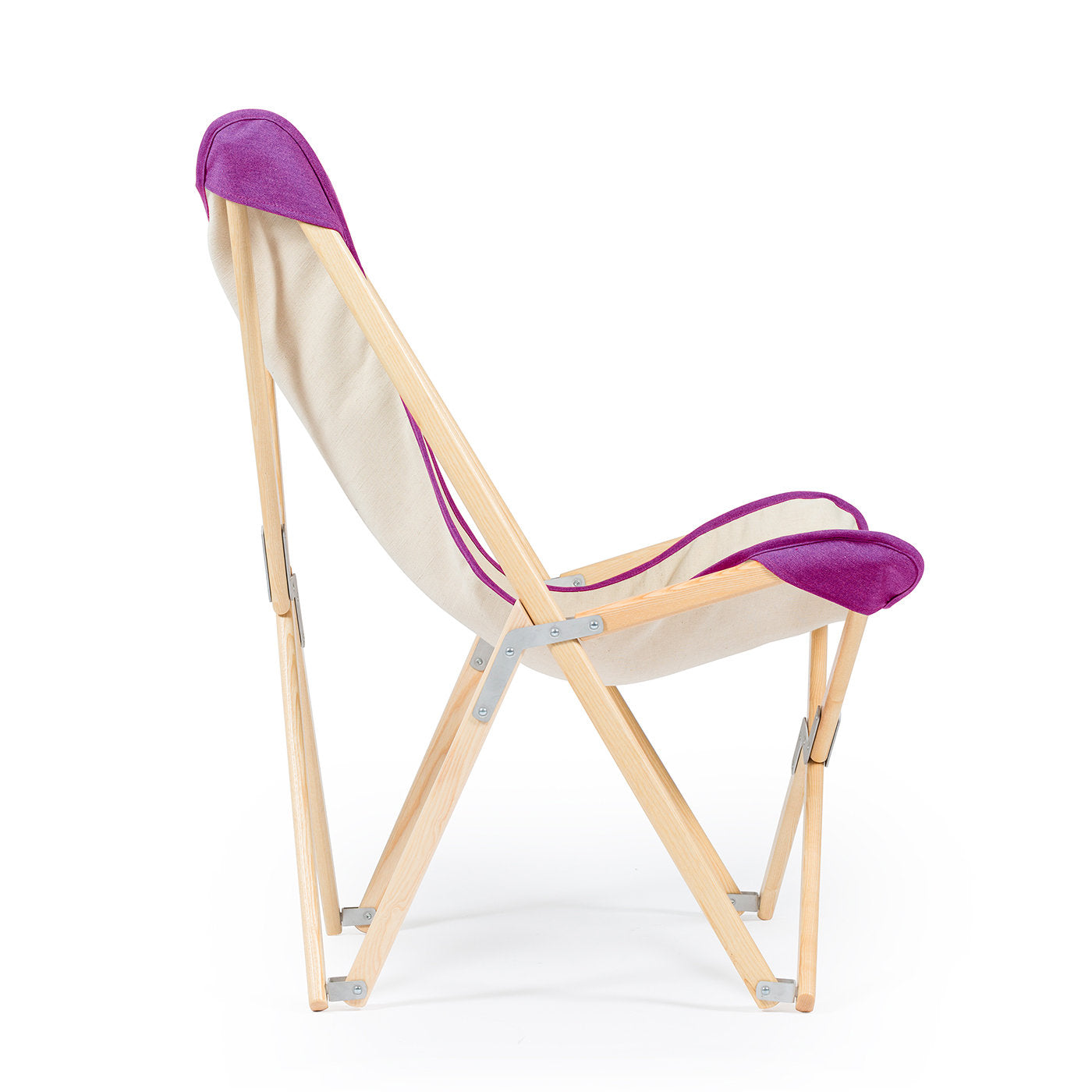Tripolina Armchair in Cream and Purple - Alternative view 1