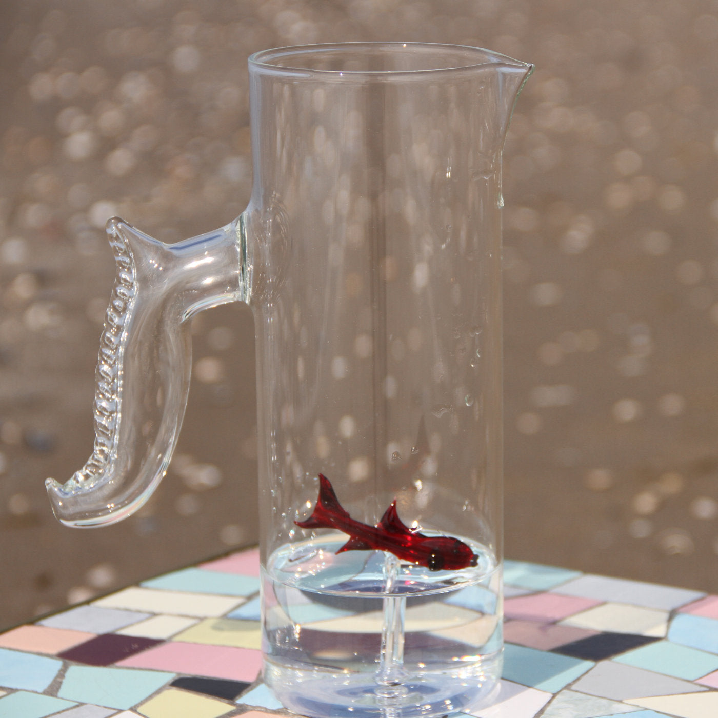 Set of Little Red Fish Pitcher and Four Little Red Fish Glasses - Alternative view 1