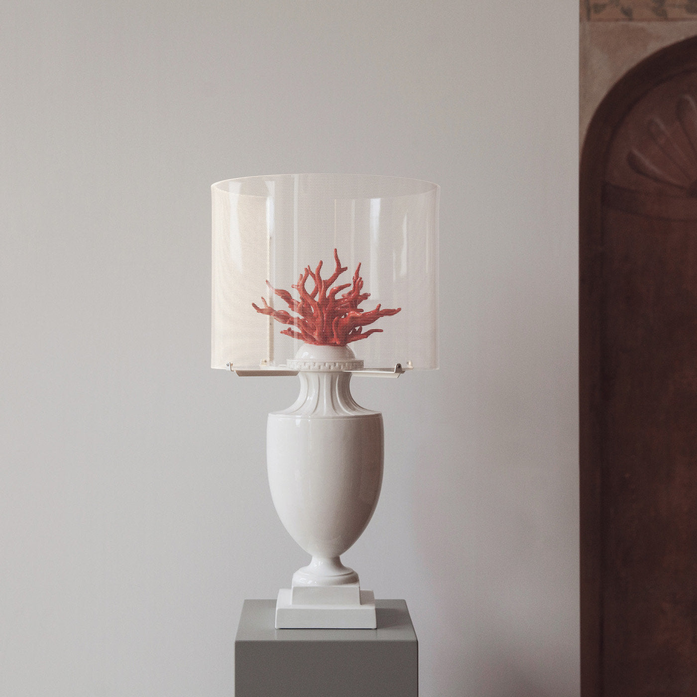 Coralli Weiß und Rot Tischlampe - Alternative Ansicht 1