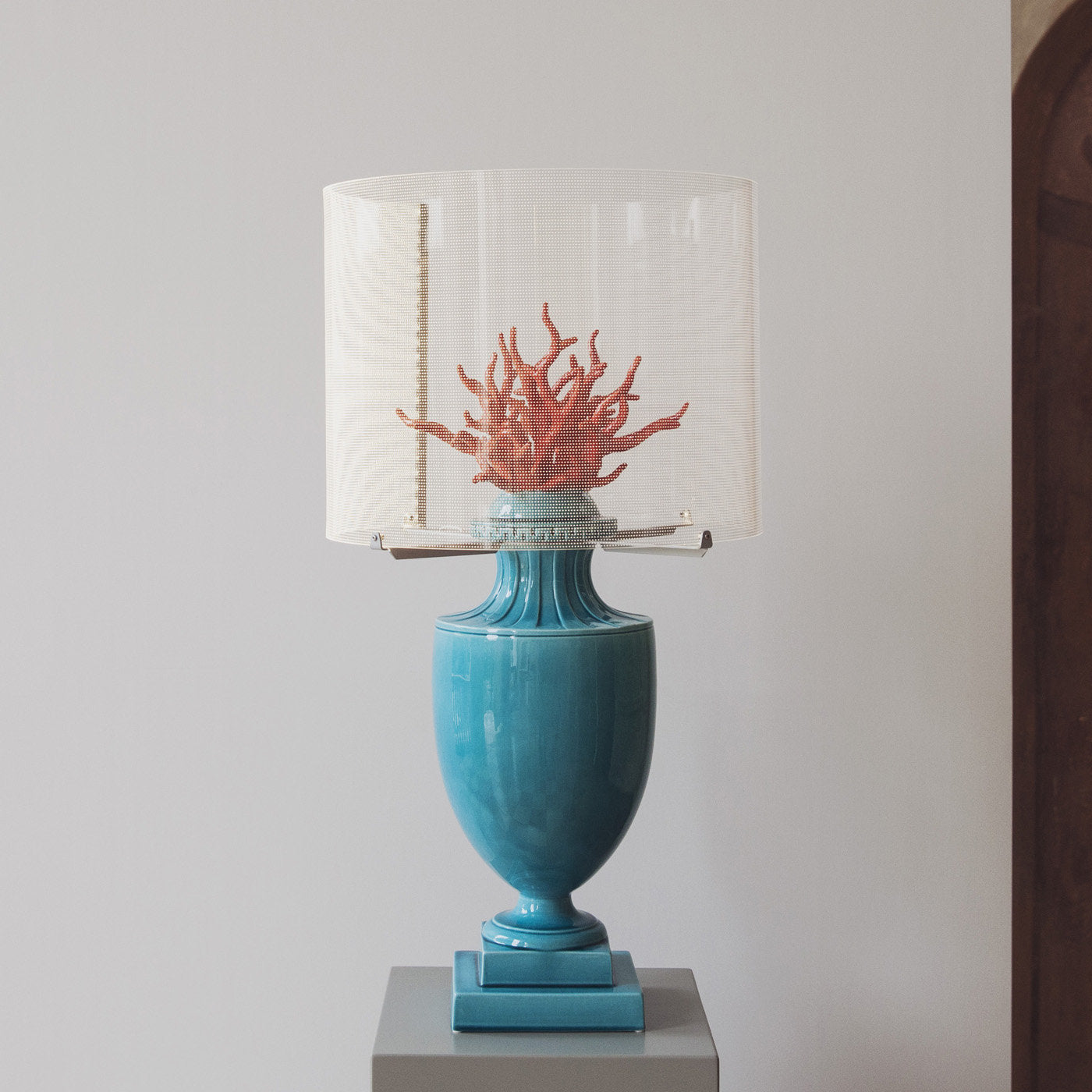 Coralli Turquoise and Red Table Lamp - Alternative view 1