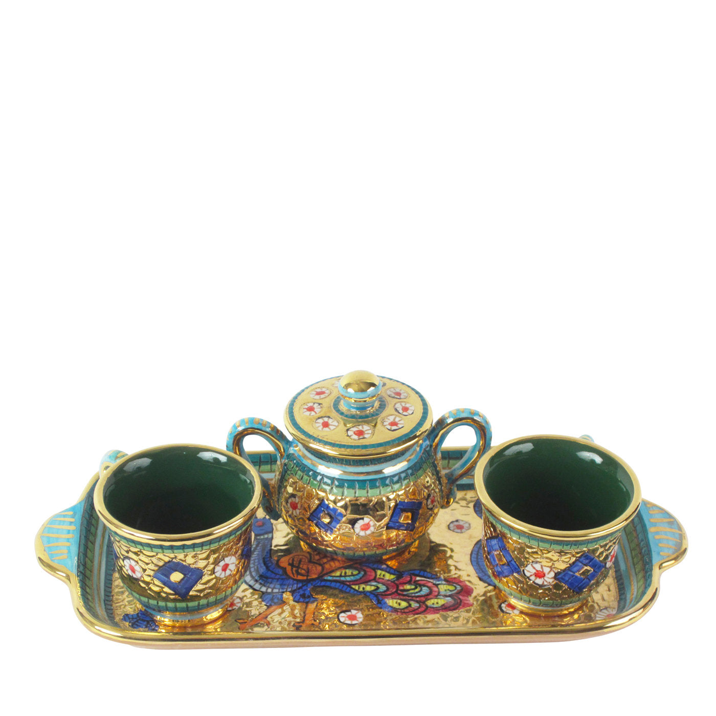 Mosaic Set of 2 Espresso Cups with Sugar Bowl - Main view