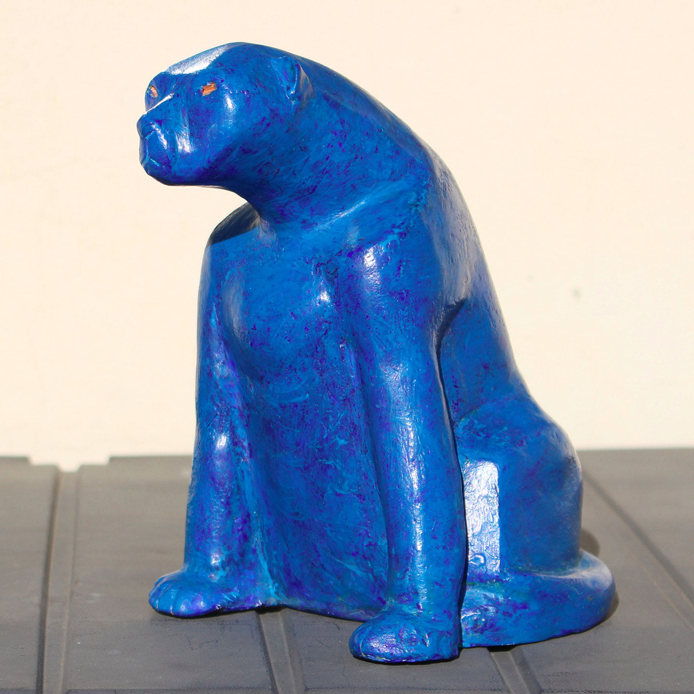 Sculpture Paon-Panthère bleue - Vue alternative 1