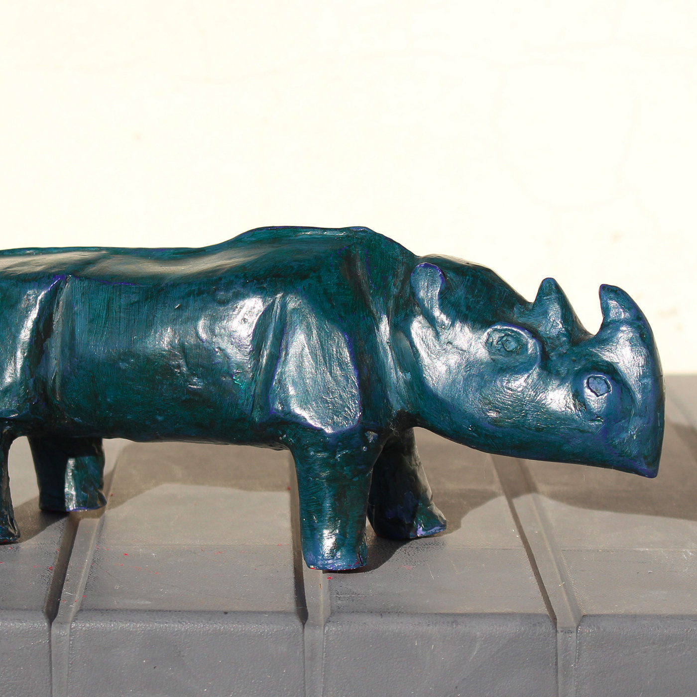 Dark Green Rhino Sculpture - Alternative view 2
