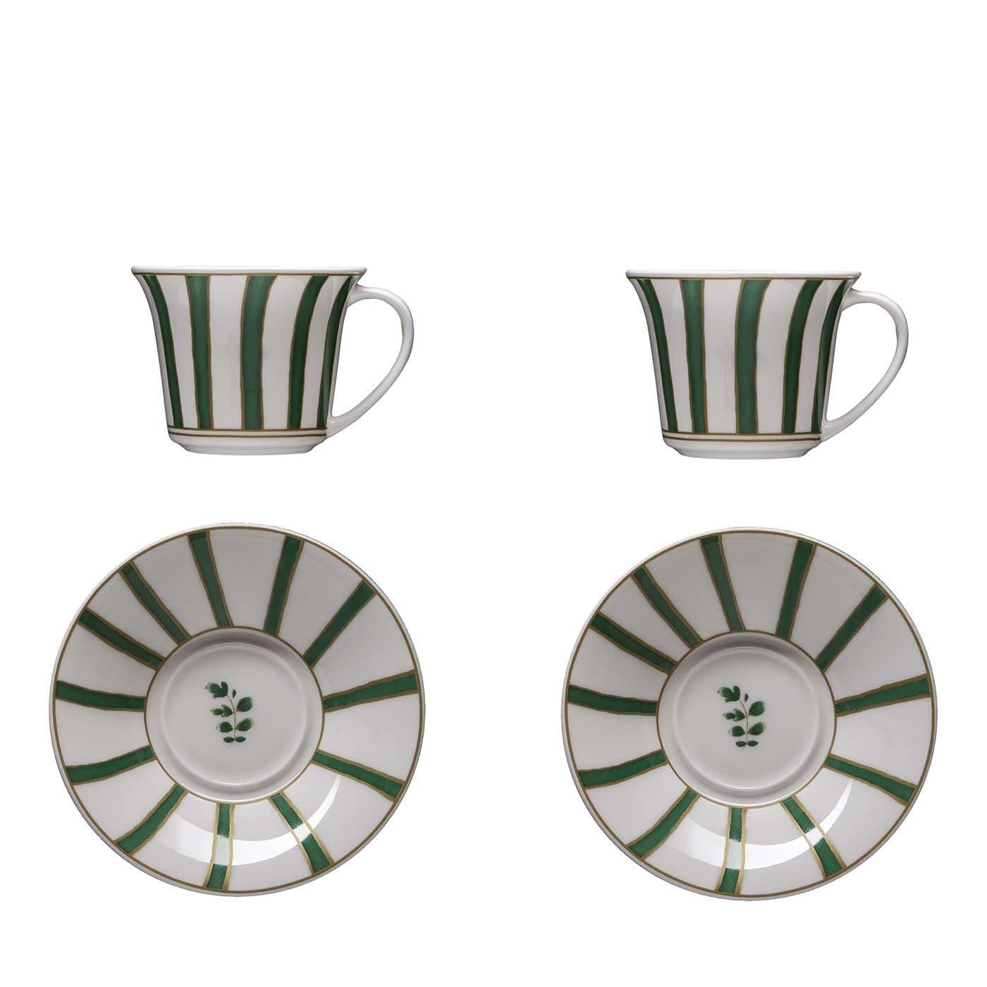Striche Verdi Set di 2 tazze da caffè con piattino - Vista principale