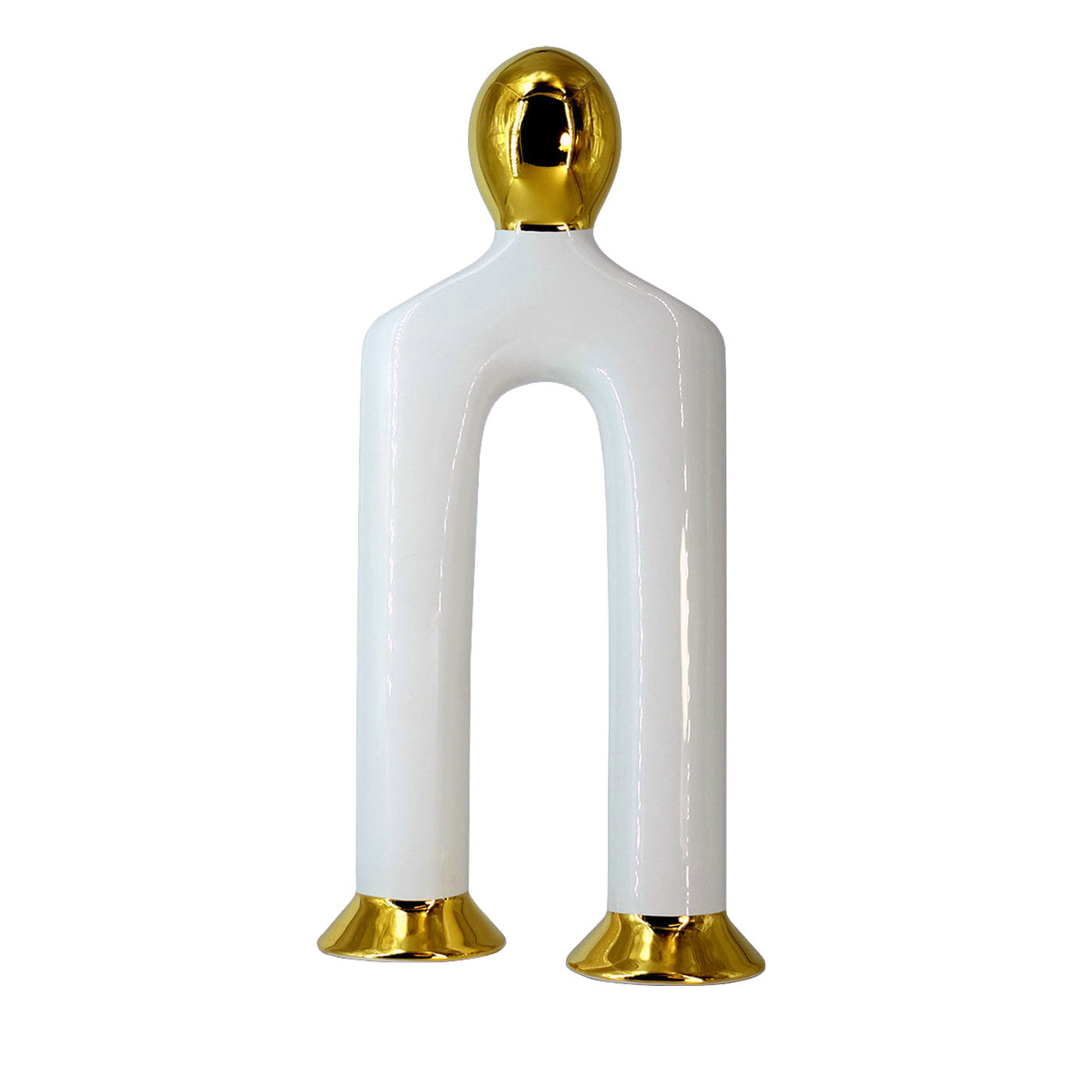 Mino Weiß und Gold Vase - Hauptansicht
