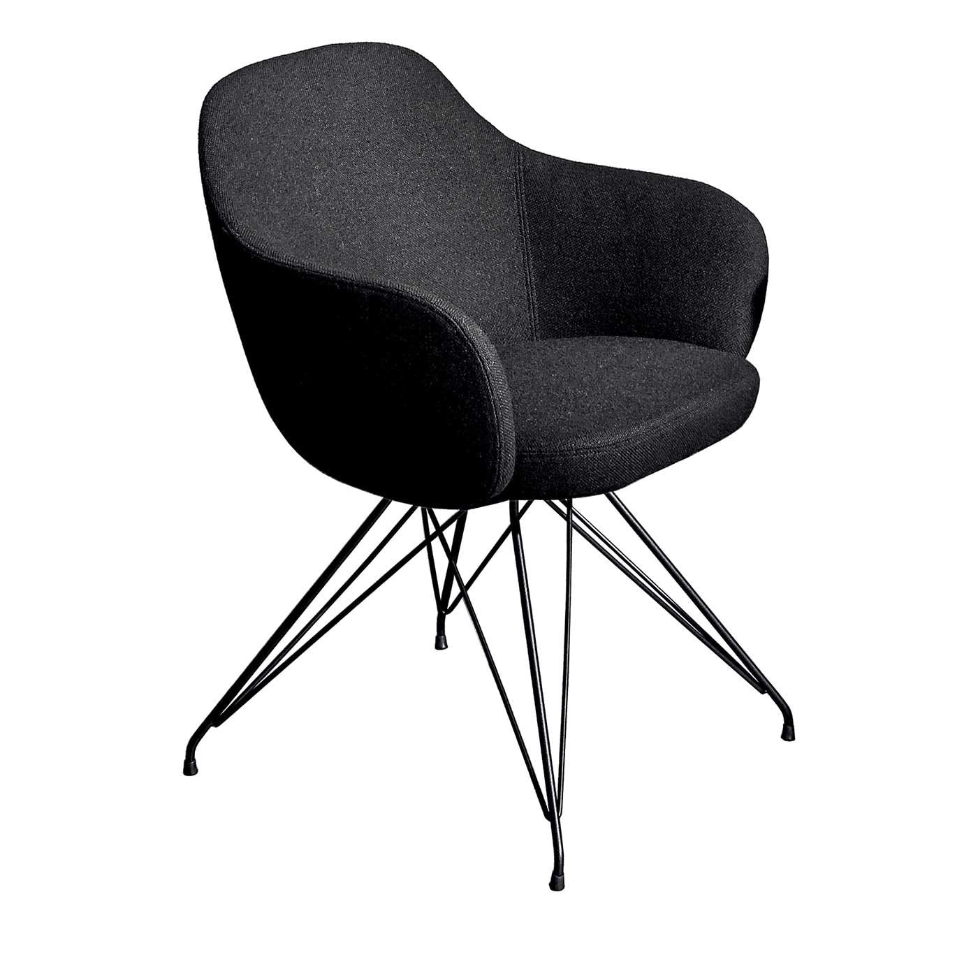 Cadira Wire Black Chair with Armrests - Main view