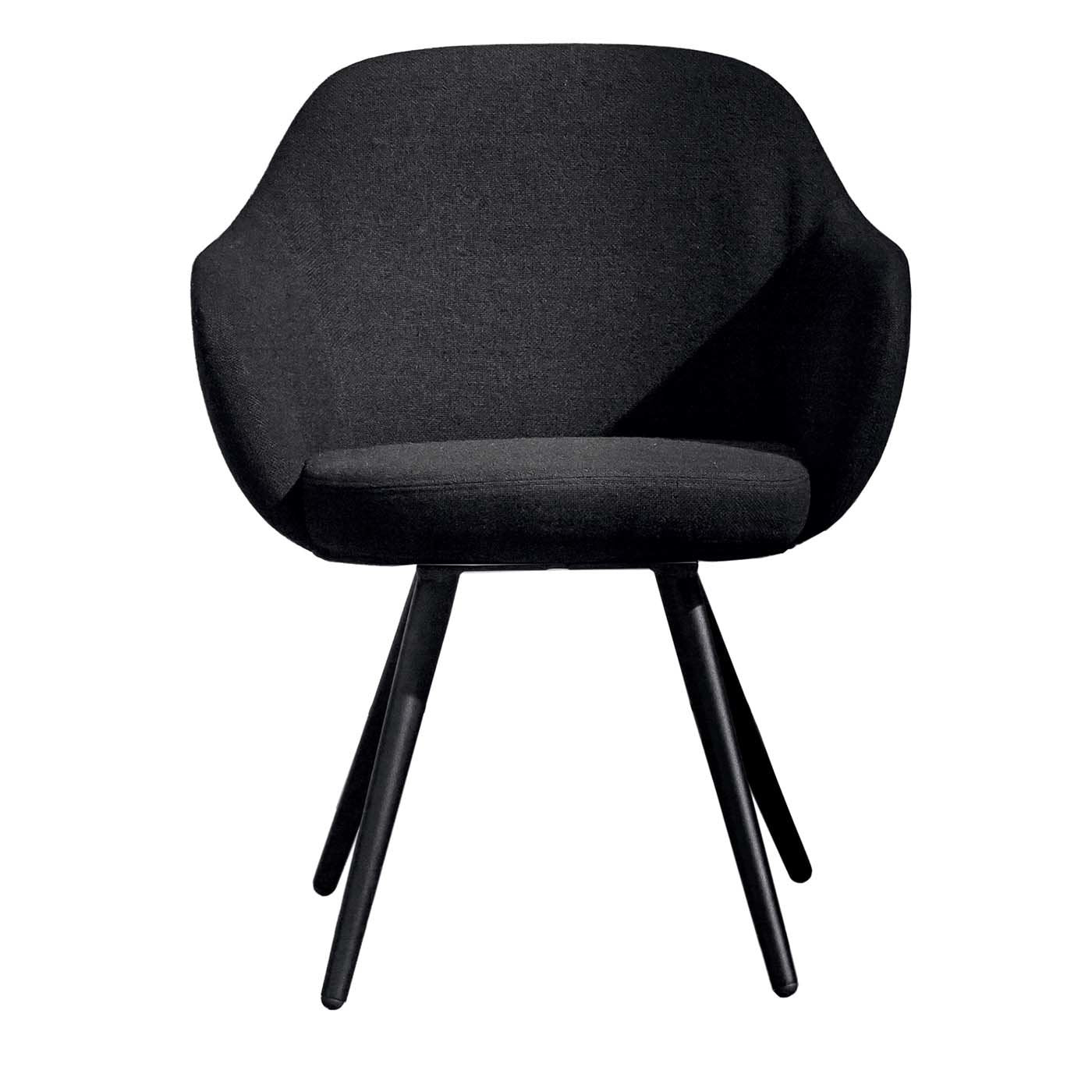 Cadira Cone-Shaped Black Chair with Armrests - Main view
