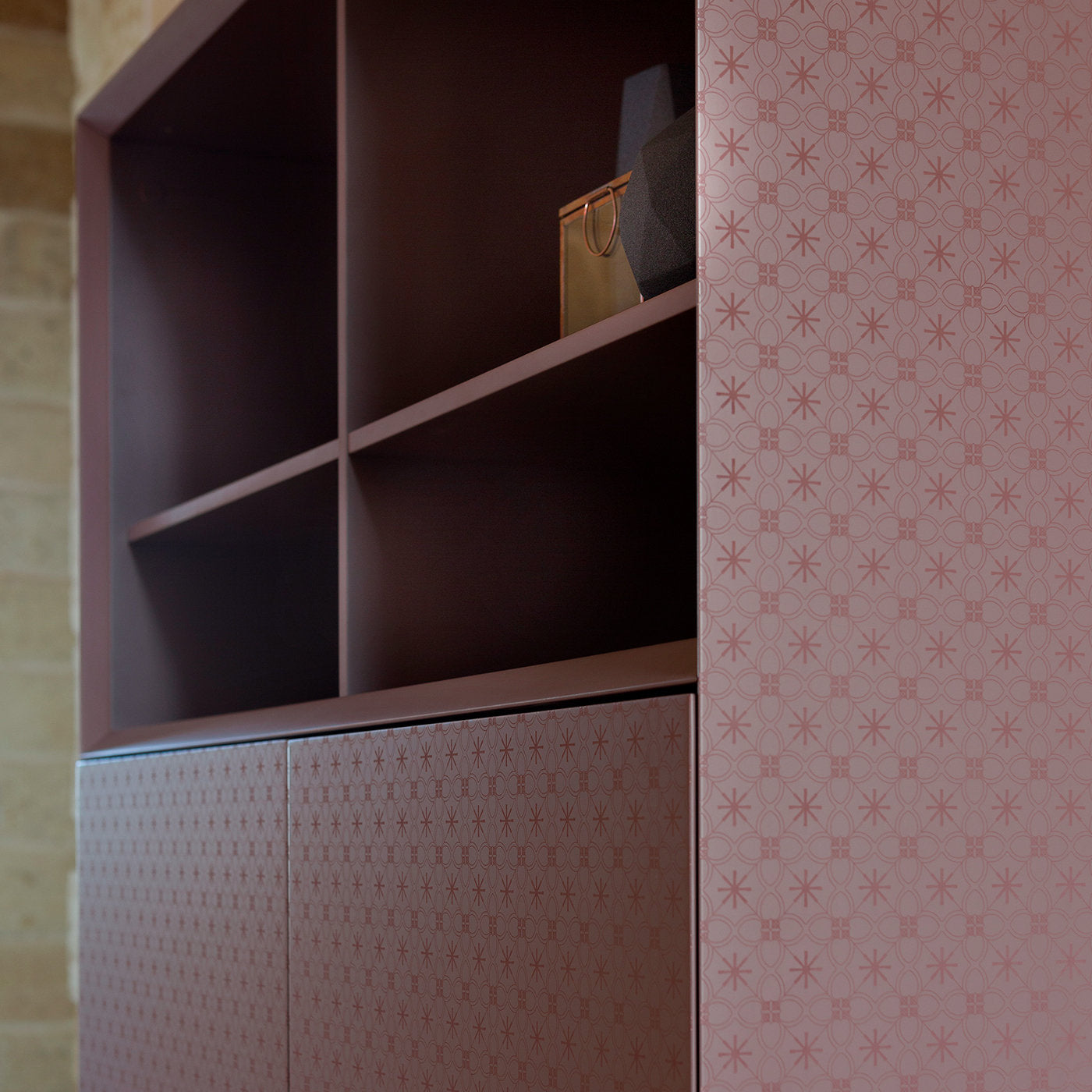 Tiles Maroon Tall Cabinet - Alternative view 2