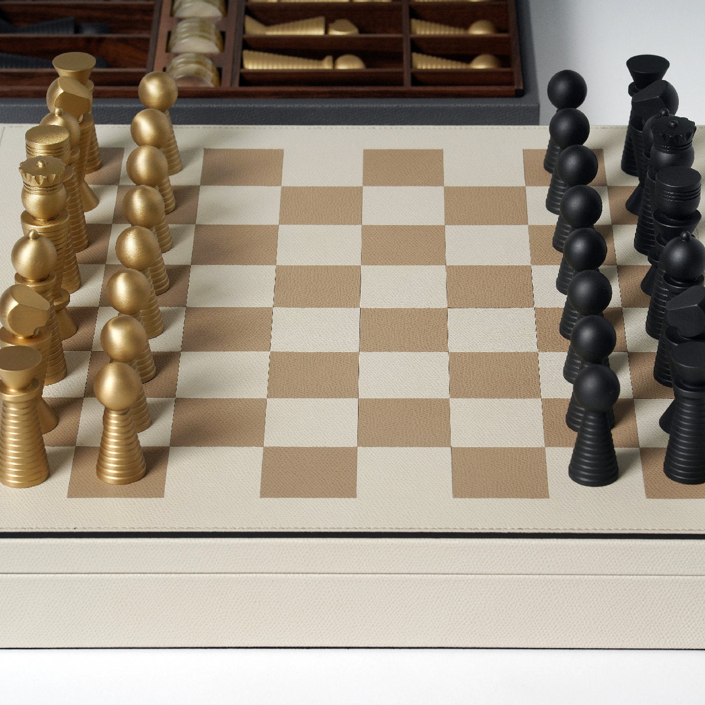 Tablero de ajedrez de cuero blanco - Vista alternativa 2