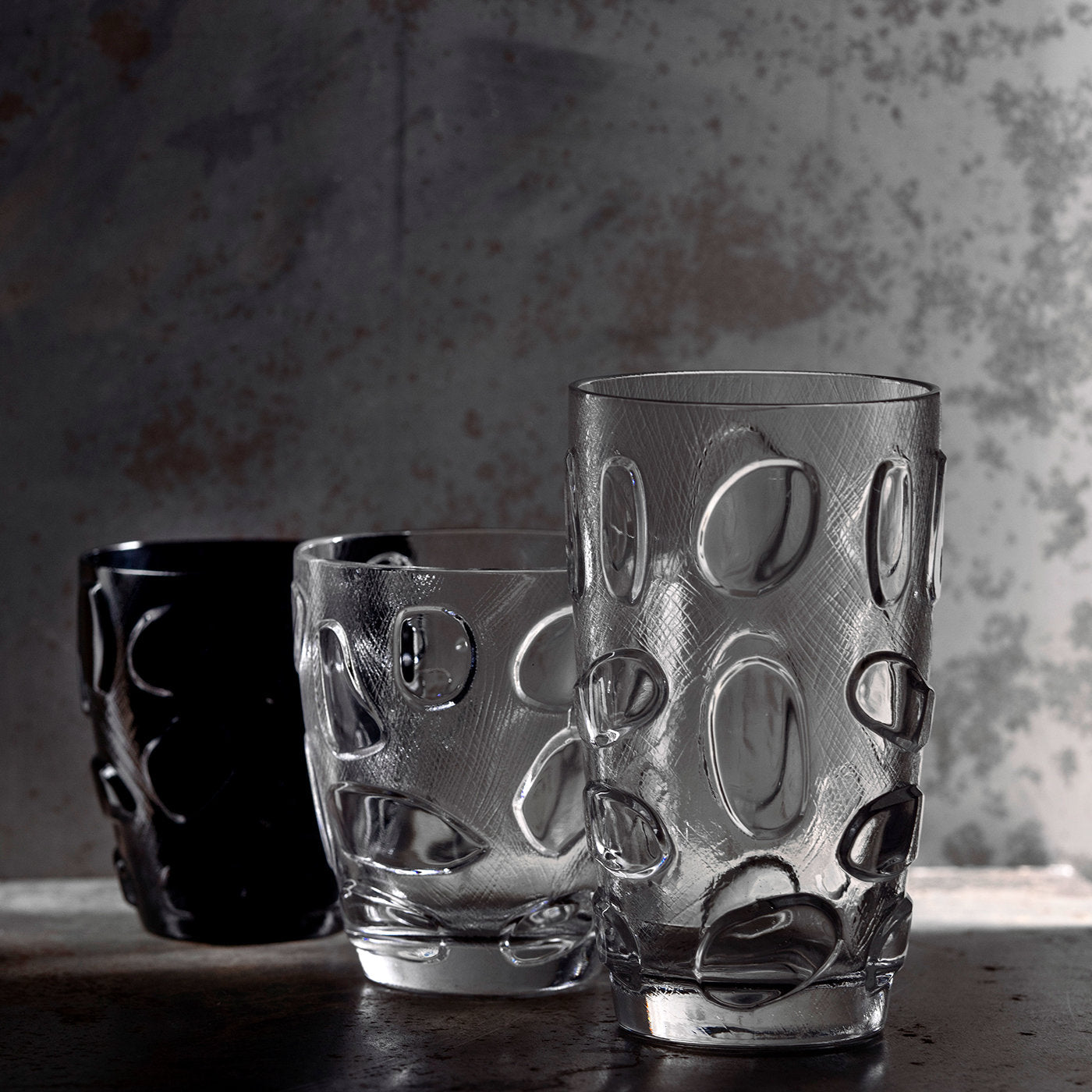 Bolle Nero Set di 2 doppi bicchieri Old Fashion di Michele De Lucchi con Alberto Nason - Vista alternativa 2