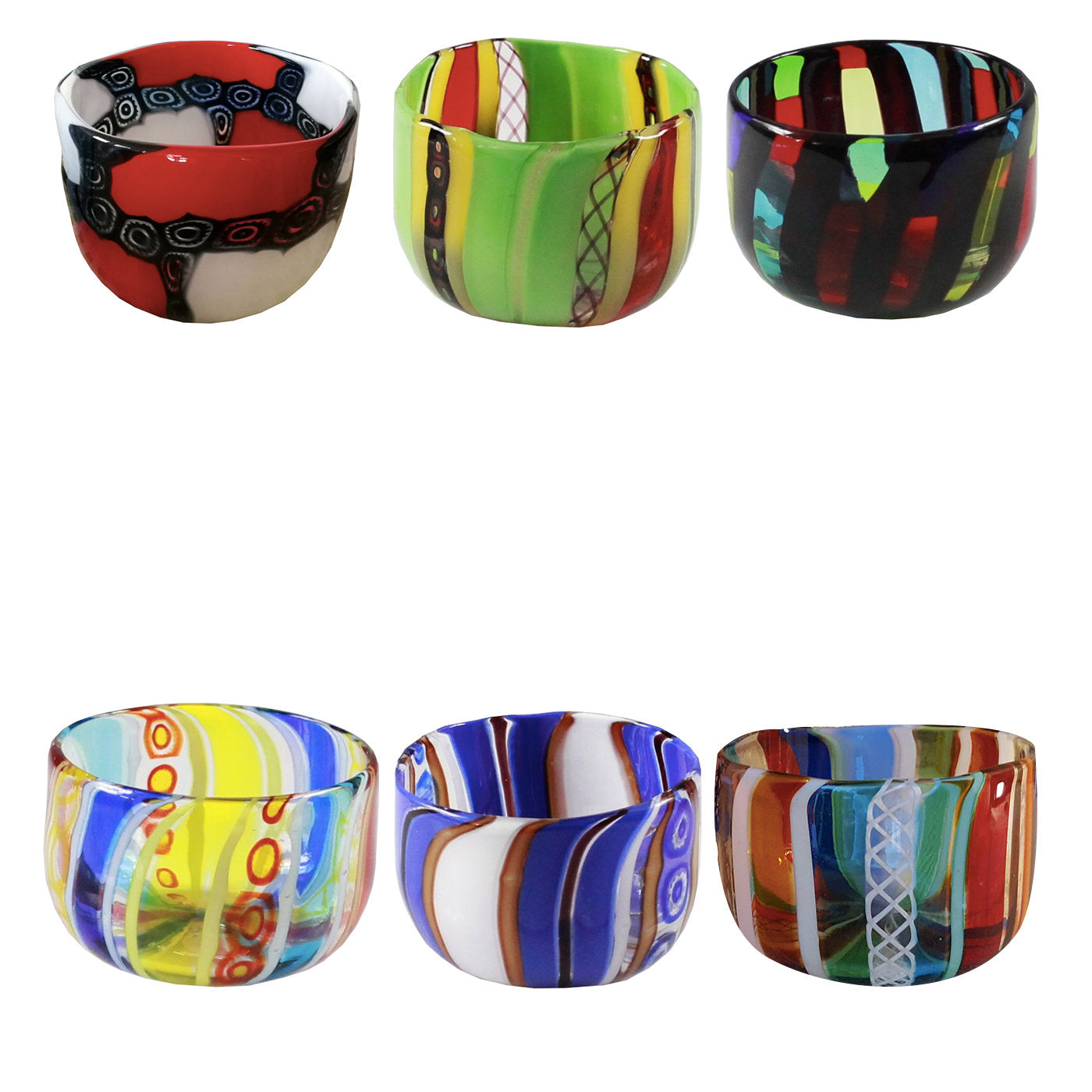 Fantasy Set of 6 Bowls #1 in Murano Glass - Main view