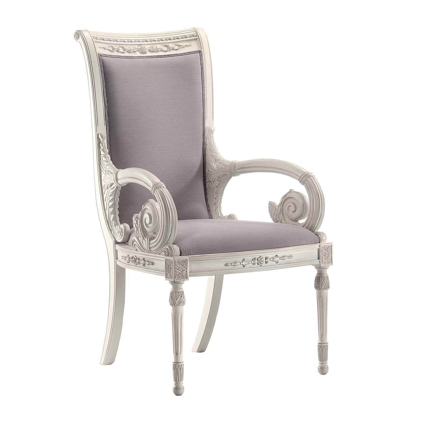 Capotavola White Chair with Armrests - Main view